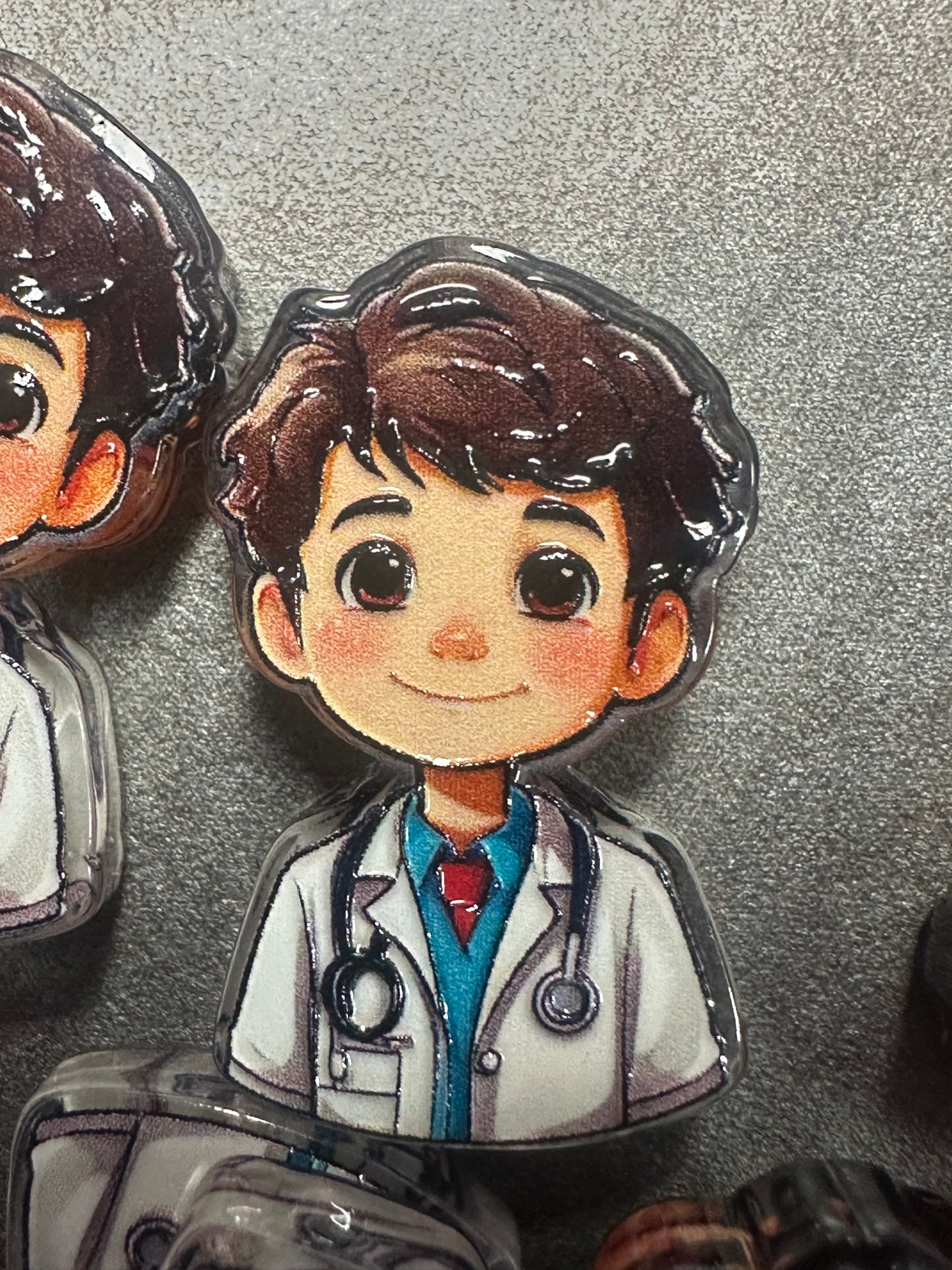 Doctor acrylic focal bead- set of 2/ focal bead/ pen beading / keychain bead/