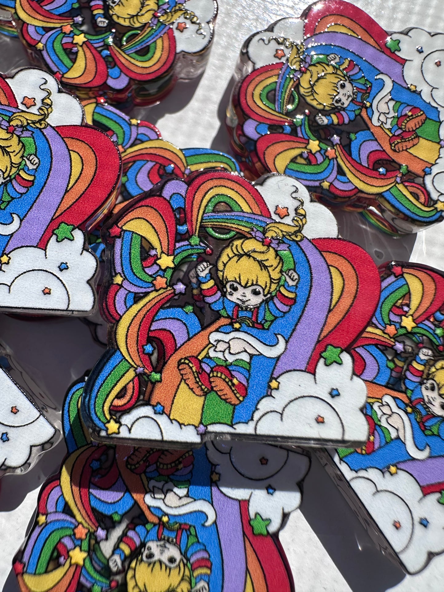 Rainbow girl colorful acrylic focal bead- set of 2/ focal bead/ pen beading / keychain bead