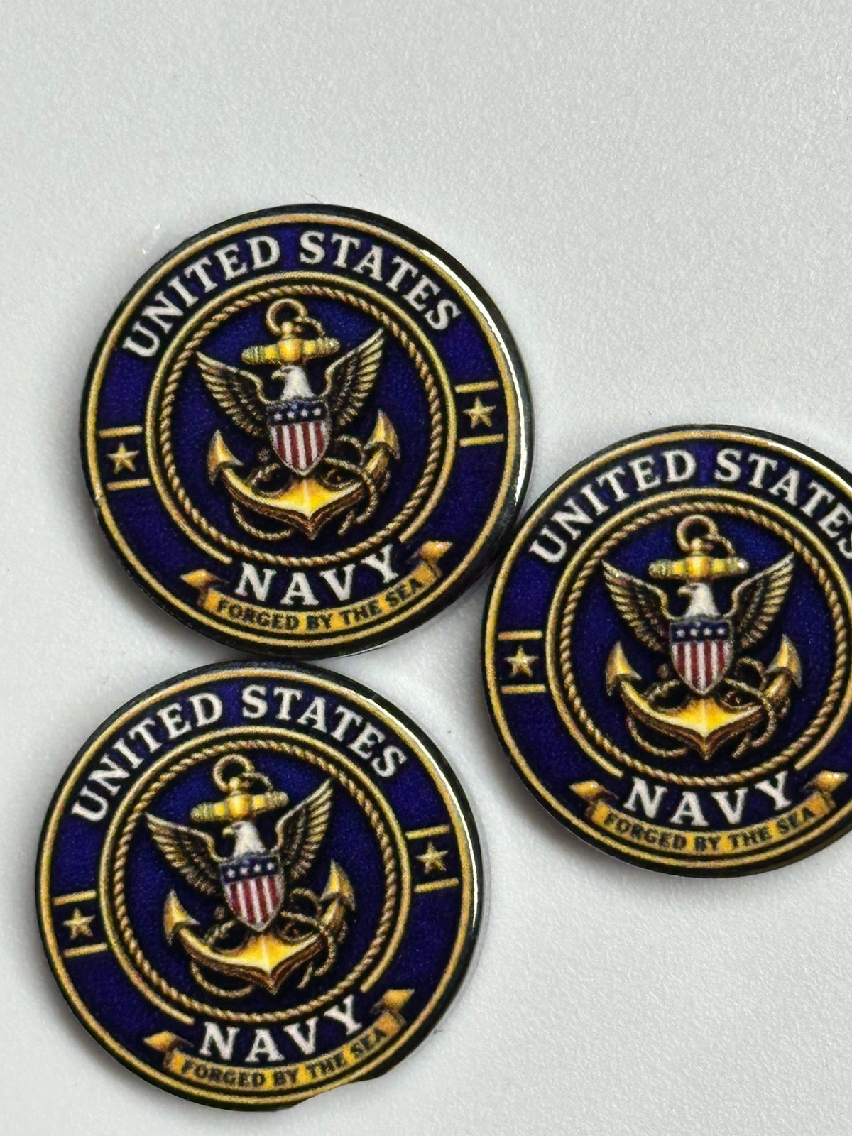 Navy Veteran acrylic focal bead- set of 2/ focal bead/ pen beading / keychain bead/ military/ patriotic / serving your country