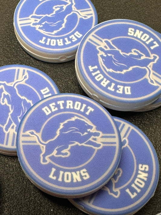 New Detroit Lions focal bead/ football/ silicone bead for DIY /Lion blue