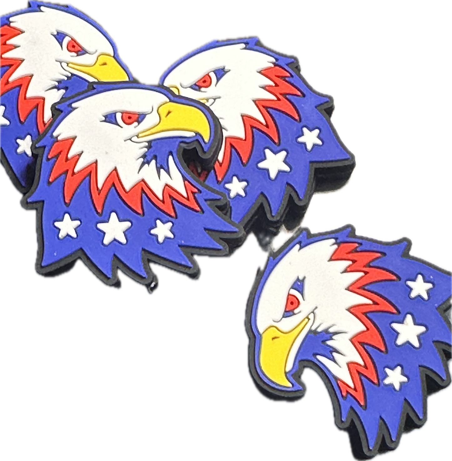 American Eagle/ Patriotic silicone focal bead/ United States