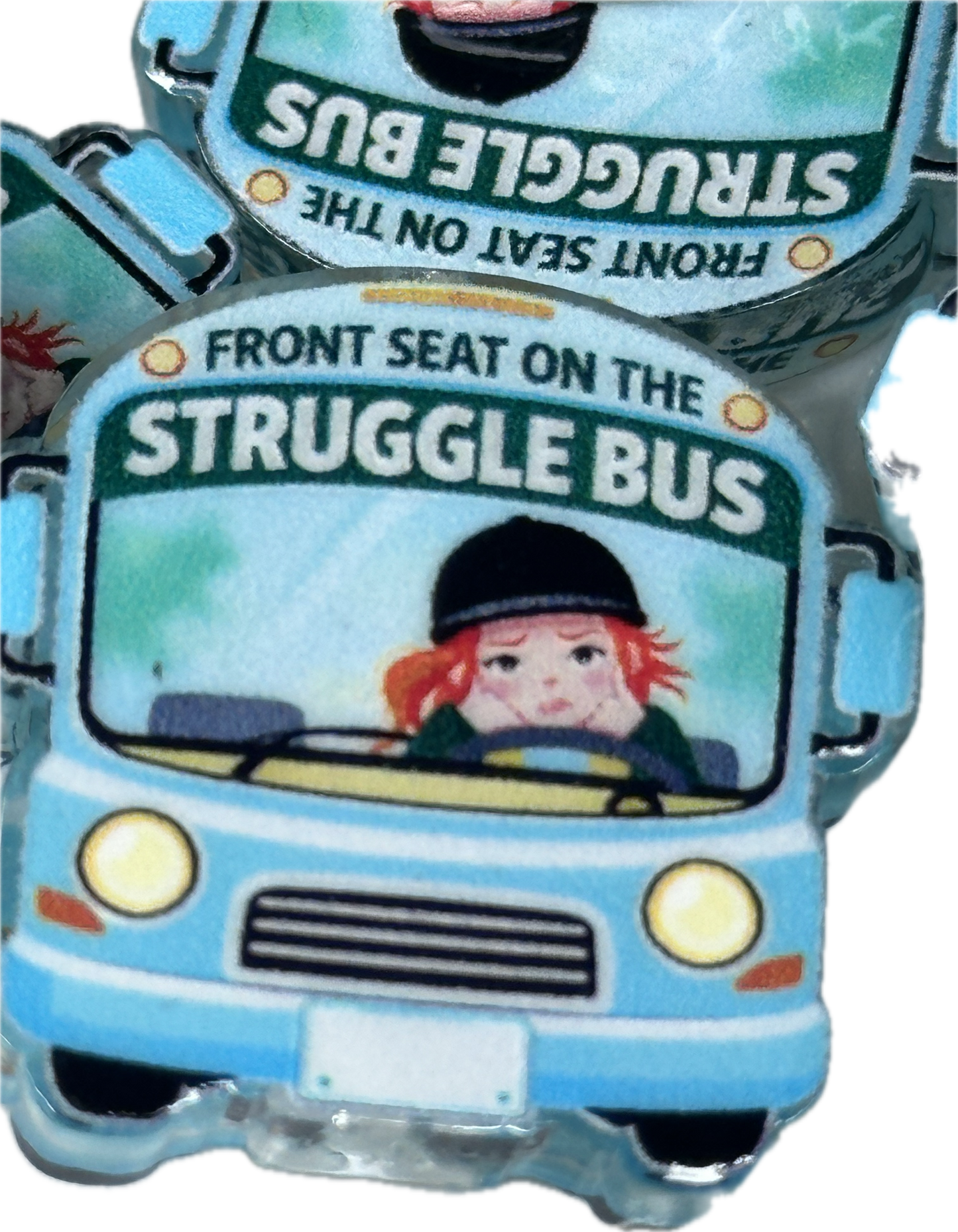 Struggle Bus acrylic focal bead- set of 2/ focal bead/ pen beading / keychain bead/ OUR DESIGN