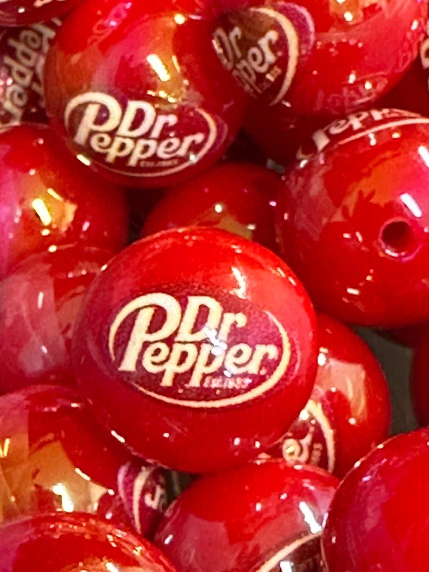 Soda/Ten (10) acrylic beads/ beadable pen/ round 16 mm bead/ keychain bead/ drink/ refreshing