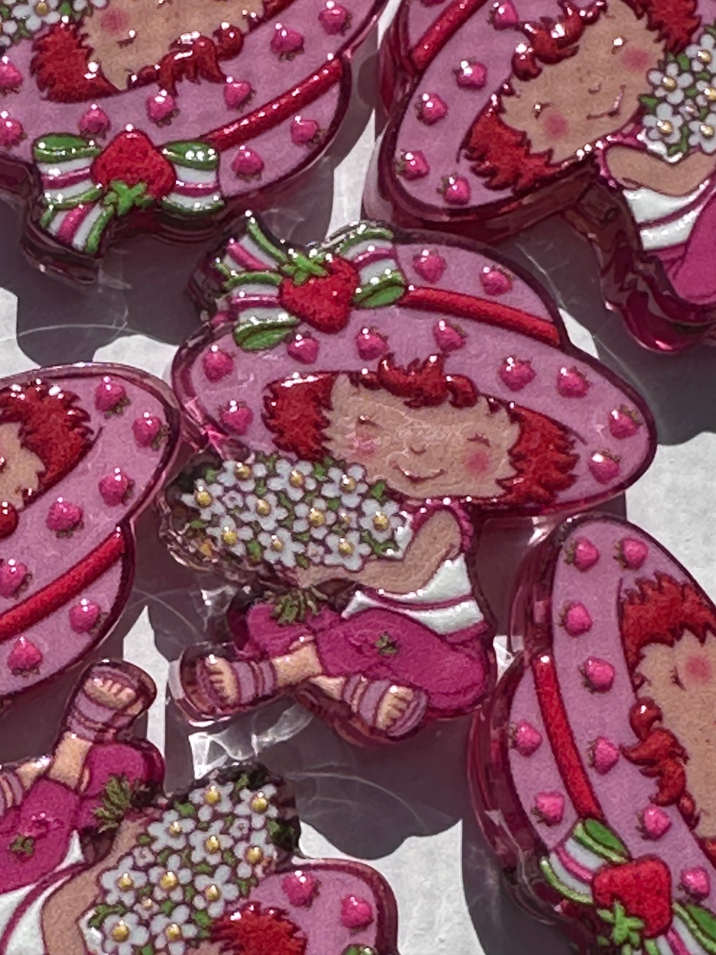 Rainbow girl heart acrylic focal bead- set of 2/ focal bead/ pen beading / keychain bead