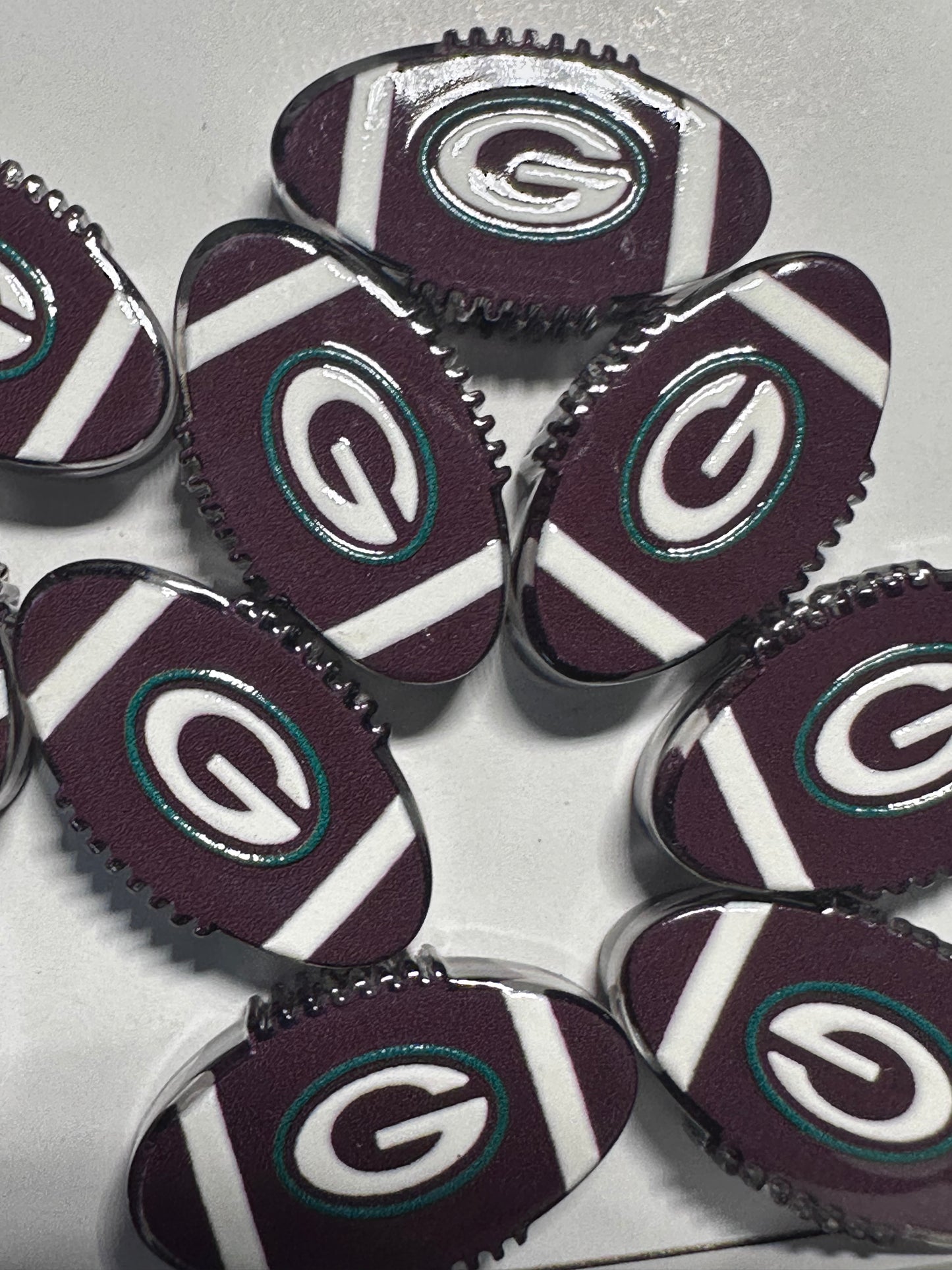 Green Bay acrylic focal bead- set of 2/ focal bead/ pen beading / keychain bead/ football