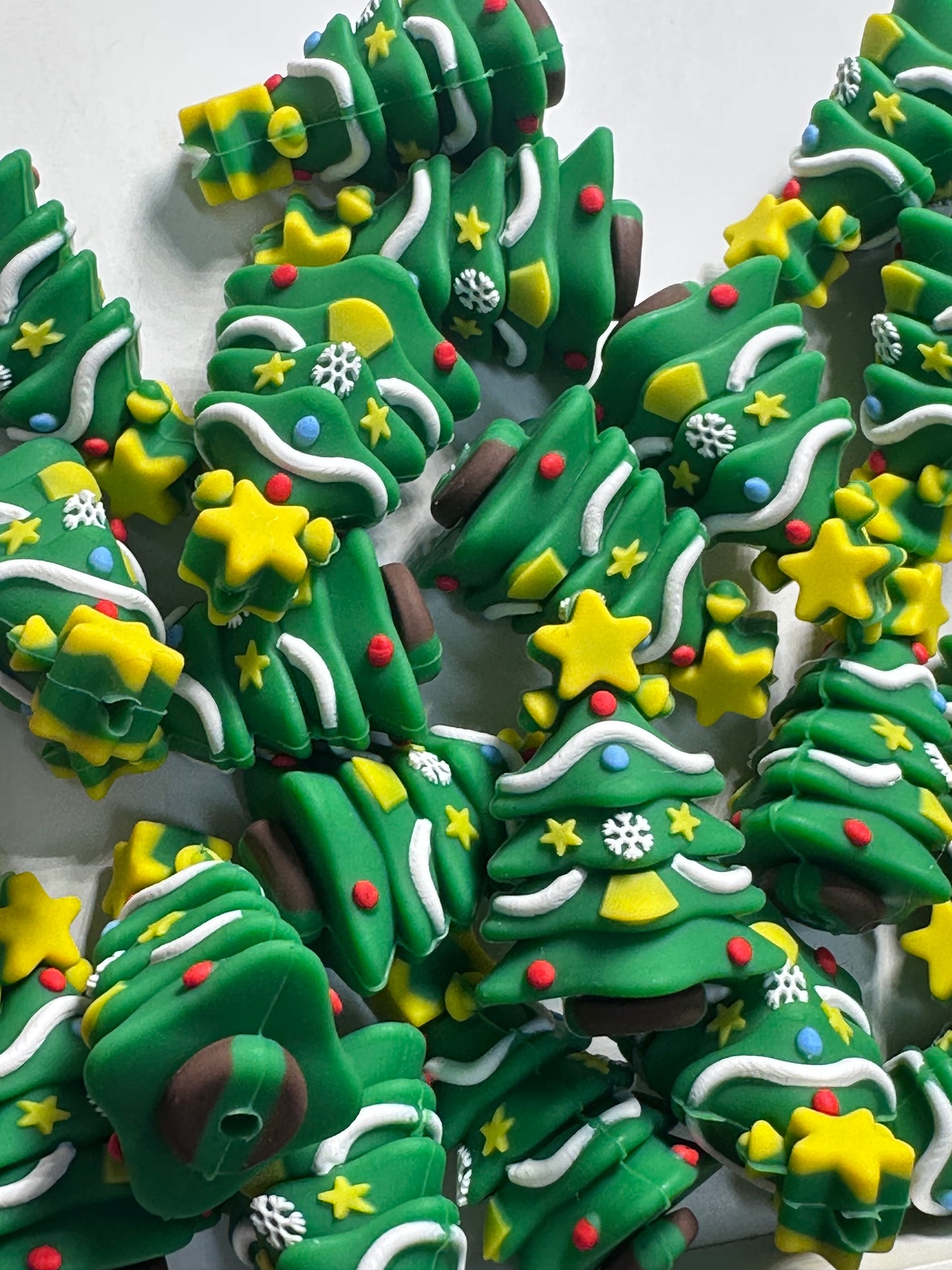 3D Christmas tree/silicone focal bead/