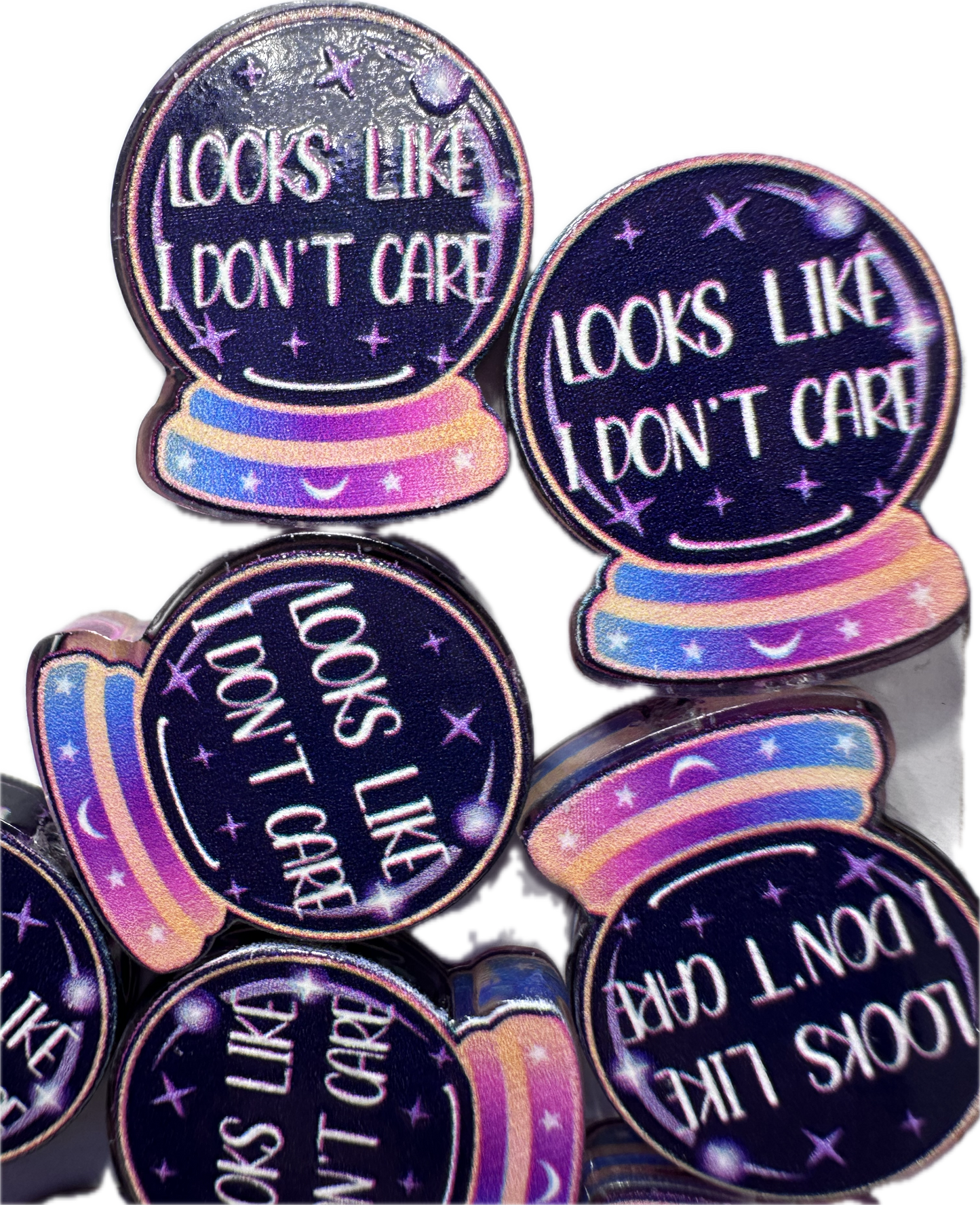Crystal ball acrylic focal bead- set of 2/ focal bead/ pen beading / keychain bead/