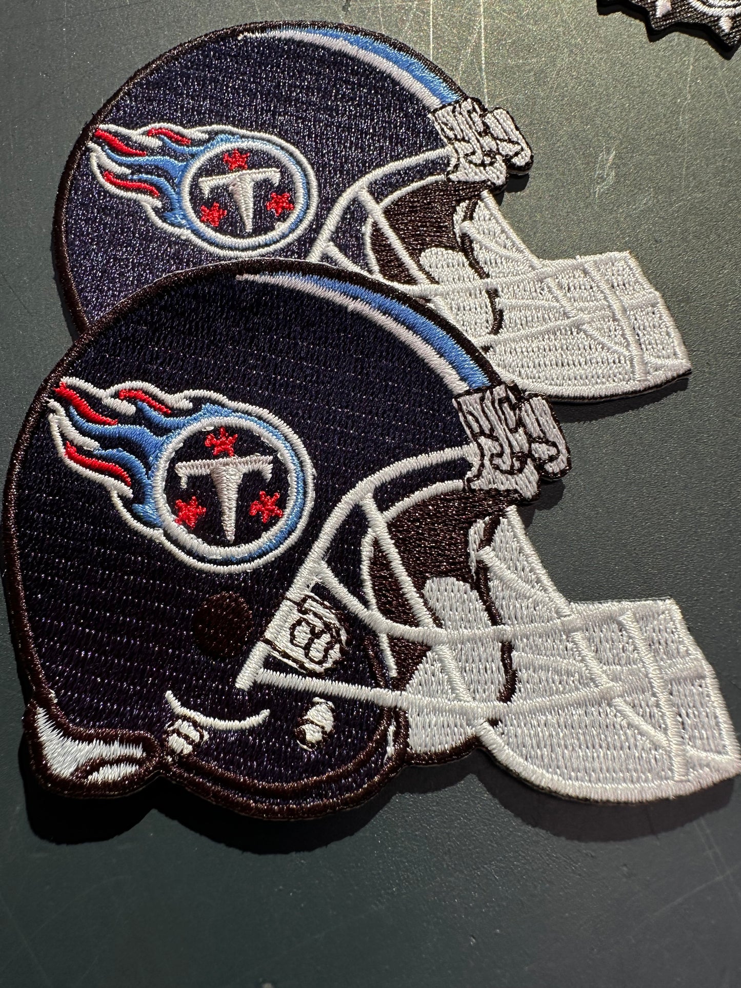 TENNESSEE TITANS HELMET EMBROIDERED IRON ON PATCH/ SIZE APPROX 2.5" x 2"/ QUALITY MATERIAL/FABRIC PATCHES/FOOTBALL TEAM
