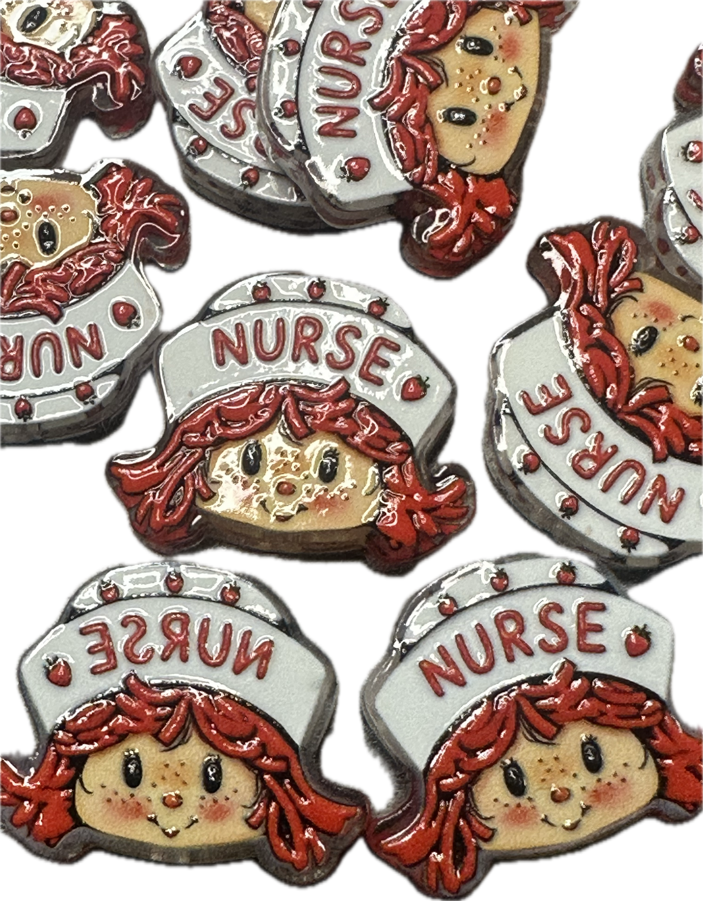 Nurse acrylic focal bead- set of 2/ focal bead/ pen beading / keychain bead/