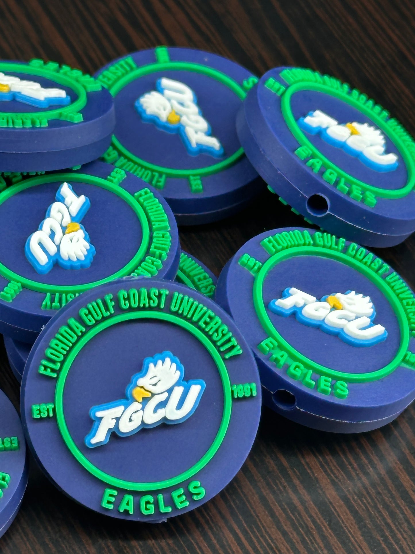 Florida Gulf Coast University focal bead / sports silicone bead / FGCU Eagles basketball