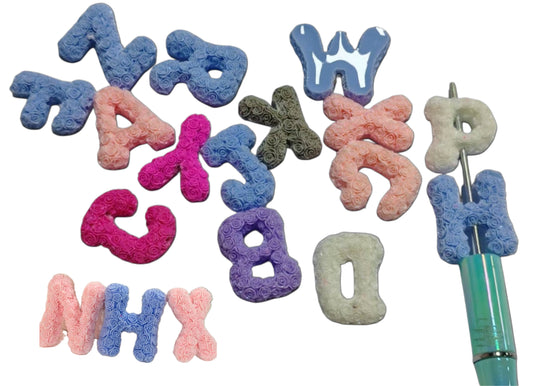 Alphabet letters beads/ hole top to bottom/ perfect for bearable pens and keychain DIY/ choose your letters to personalize your project