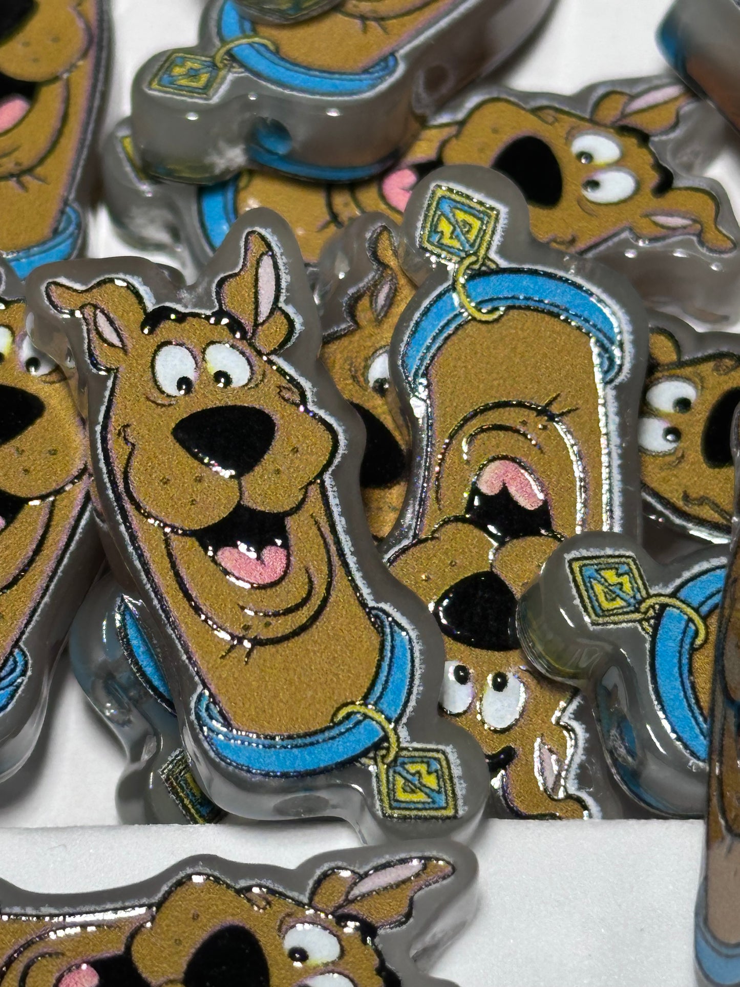 Brown Dog acrylic focal bead- set of 2/ focal bead/ pen beading / keychain bead/