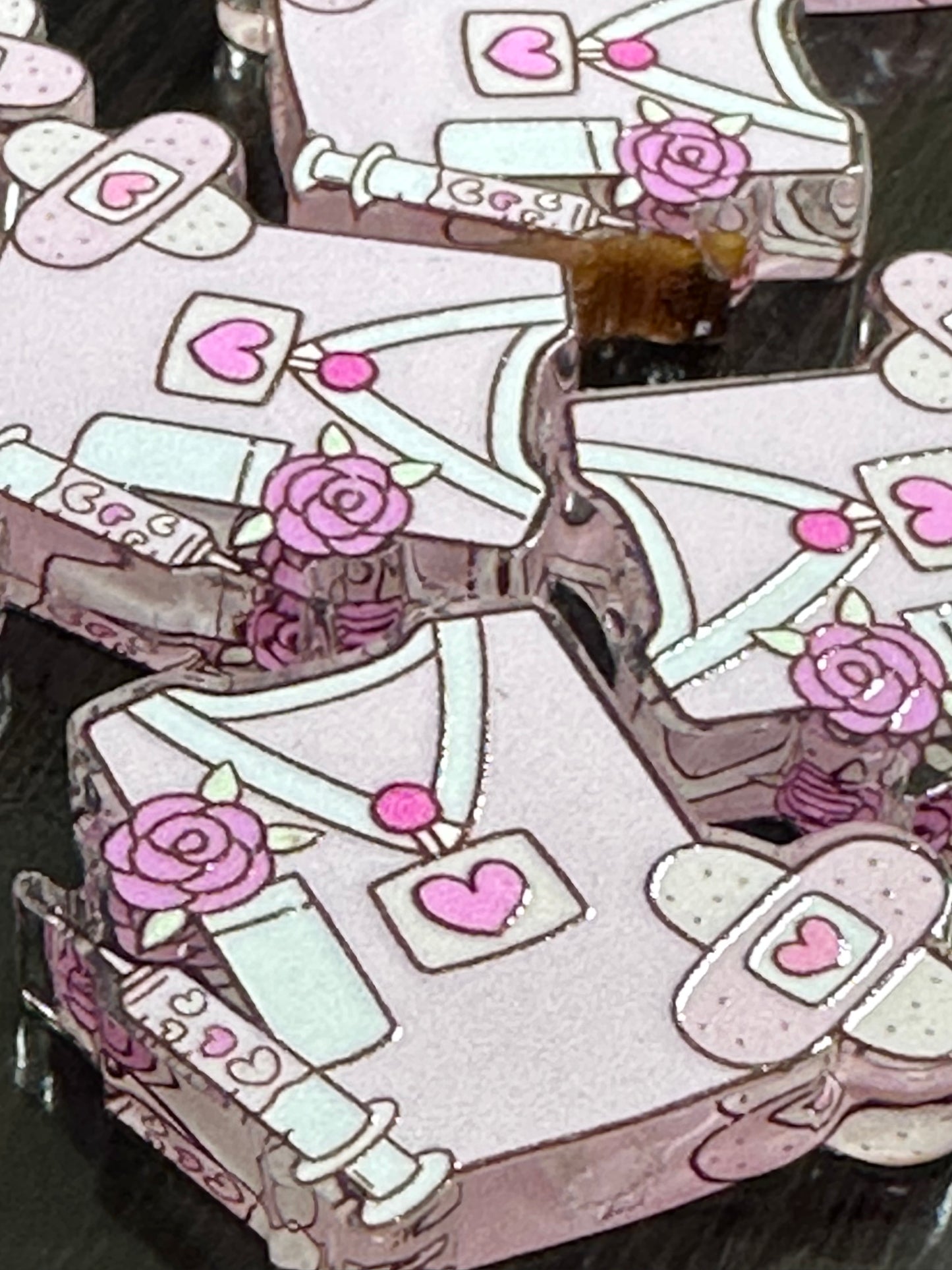 Nurse acrylic focal bead- set of 2/ focal bead/ pen beading / keychain bead/Pink scrubs