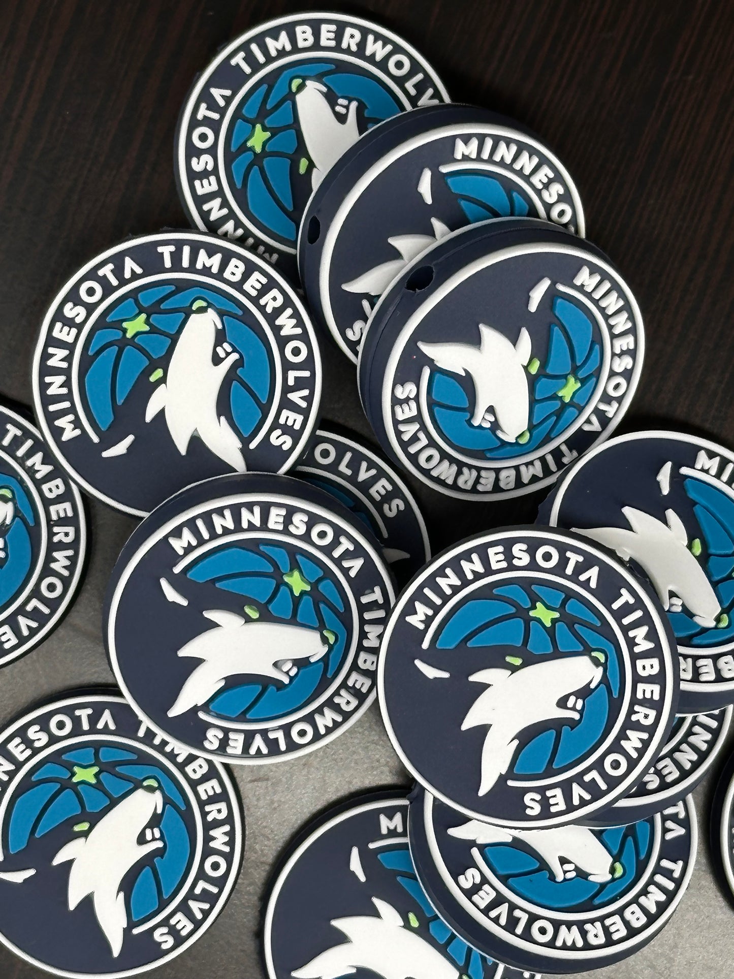 Minnesota Timberwolves focal bead / sports silicone bead