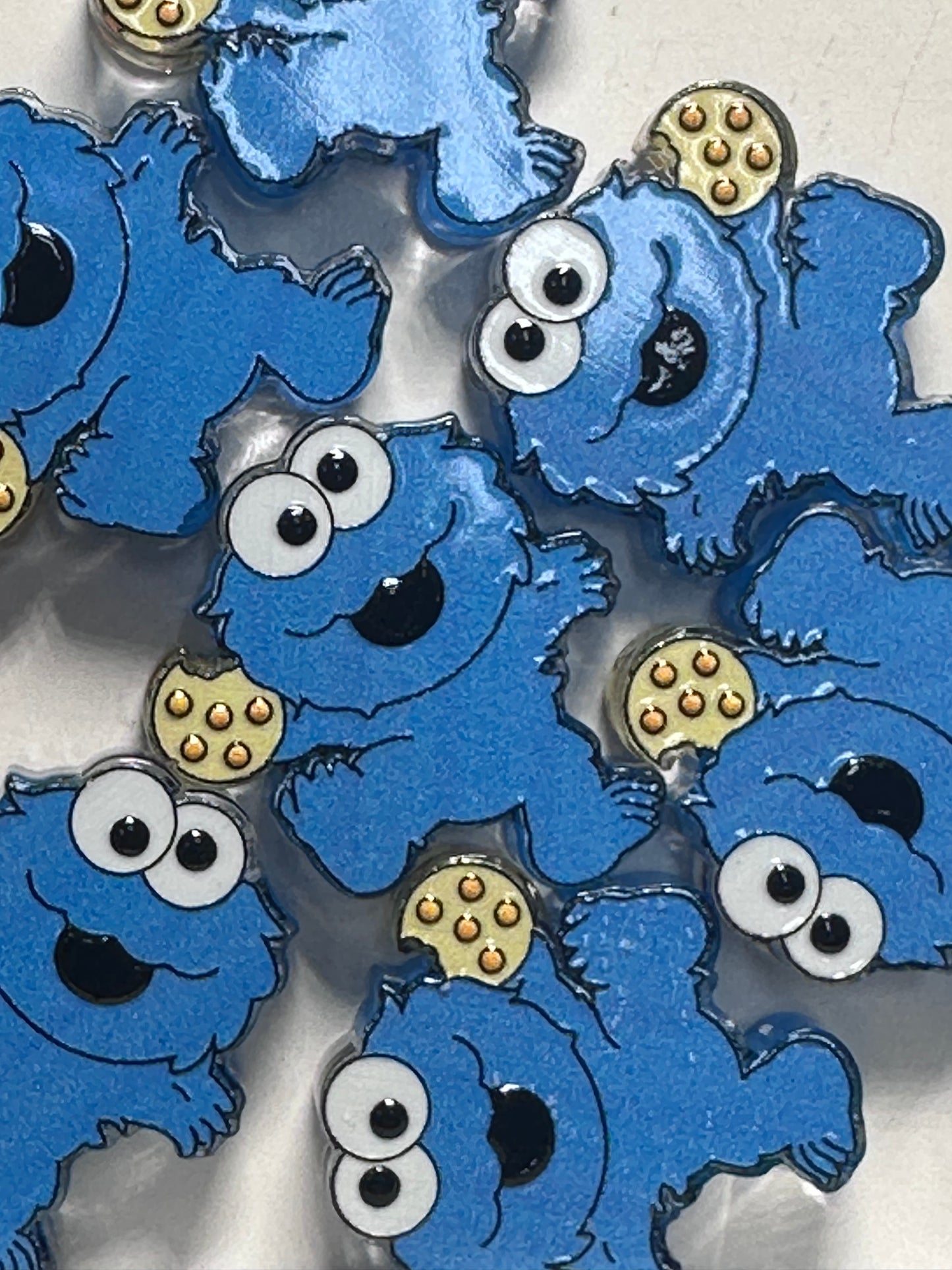 Blue cookie lover acrylic focal bead- set of 2/ focal bead/ pen beading / keychain bead