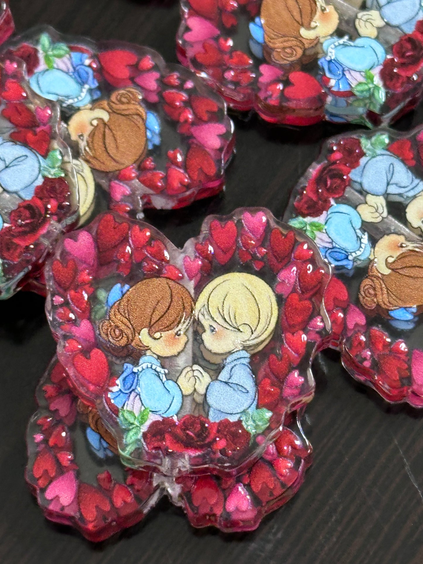 Boy and girl -love- heart- acrylic focal bead- set of 2/ focal bead/ pen beading / keychain bead /cute for a birthday pen (Copy)