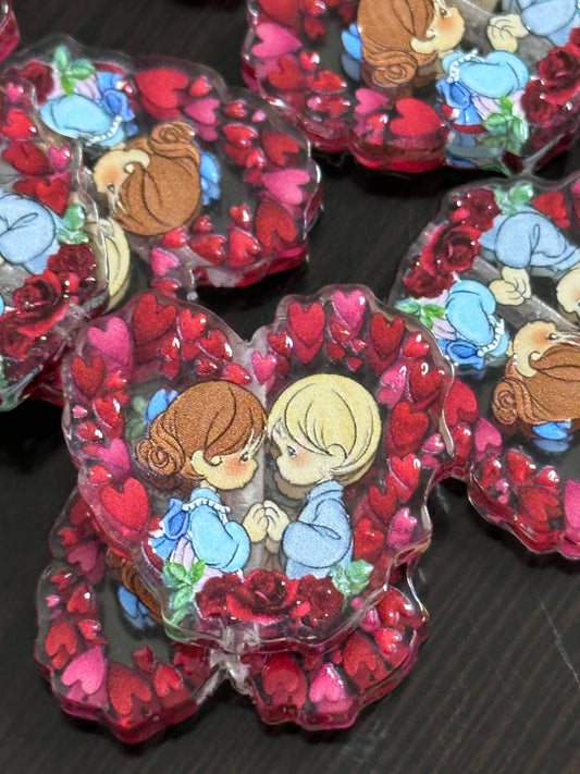 Boy and girl -love- heart- acrylic focal bead- set of 2/ focal bead/ pen beading / keychain bead /cute for a birthday pen (Copy)