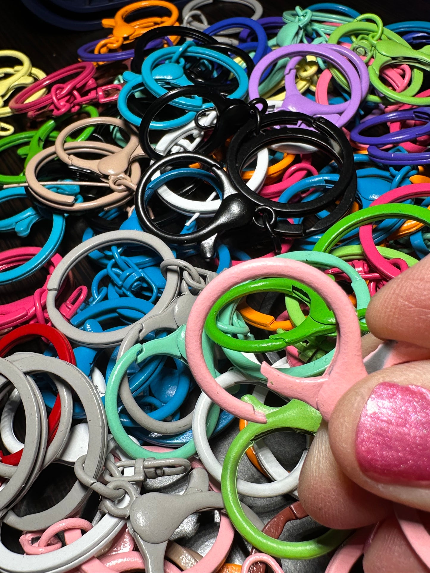 Metal key ring/ key holder/5 pieces included/ Clip on bag charm holder