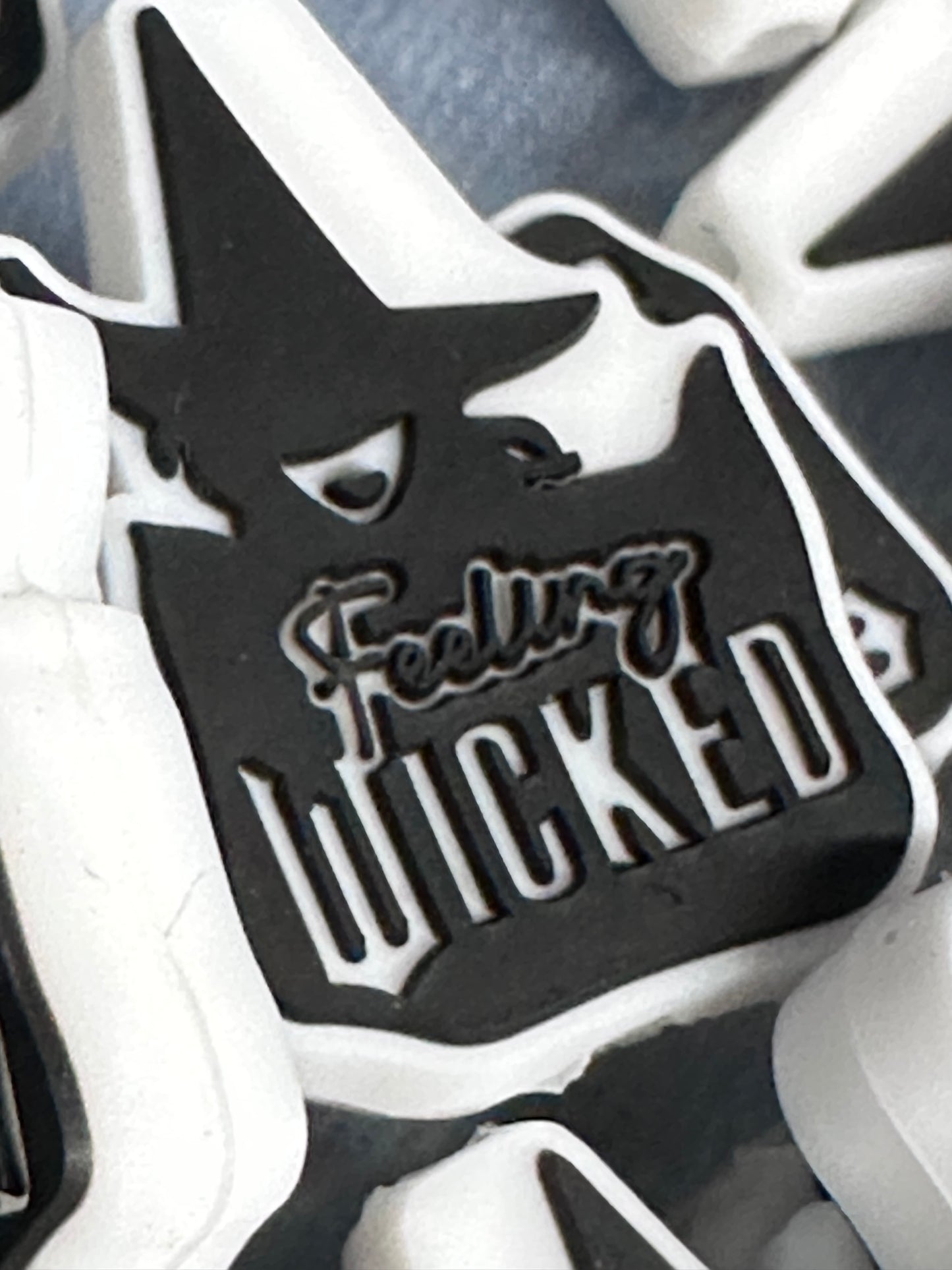 Wicked witch silicone focal bead with designs/ pen beading/ keychain bead/ DIY/ fancy bead
