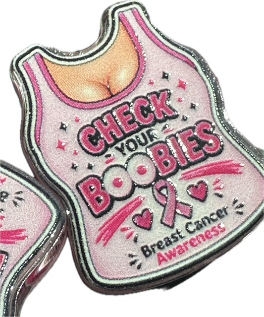 New Breast Cancer Awareness Acrylic Focal Bead - set of 2 for keychains and pens / GREER AND COMPANY designed