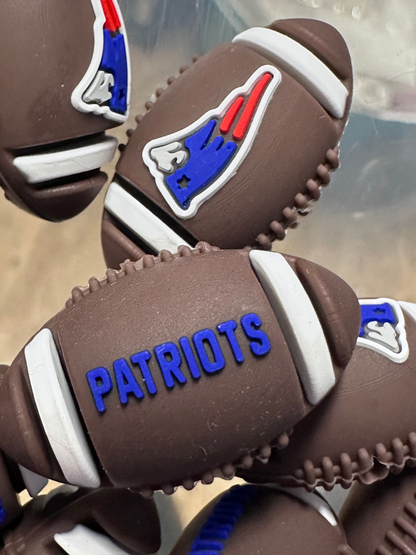3D New England Patriots Football team focal bead / football #2