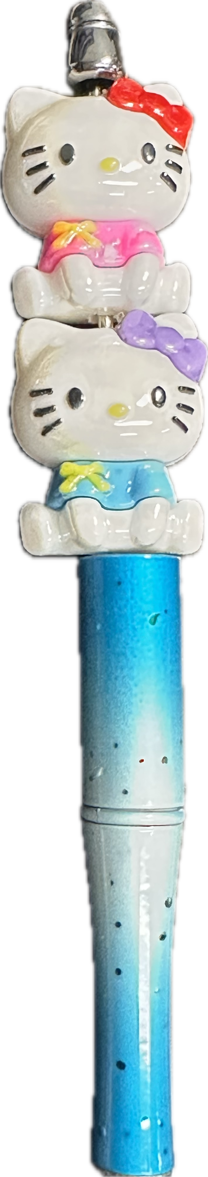 HK Cat acrylic beads/ Three (3) beads included assorted colors/pen beading beads / keychain beads/ DIY/