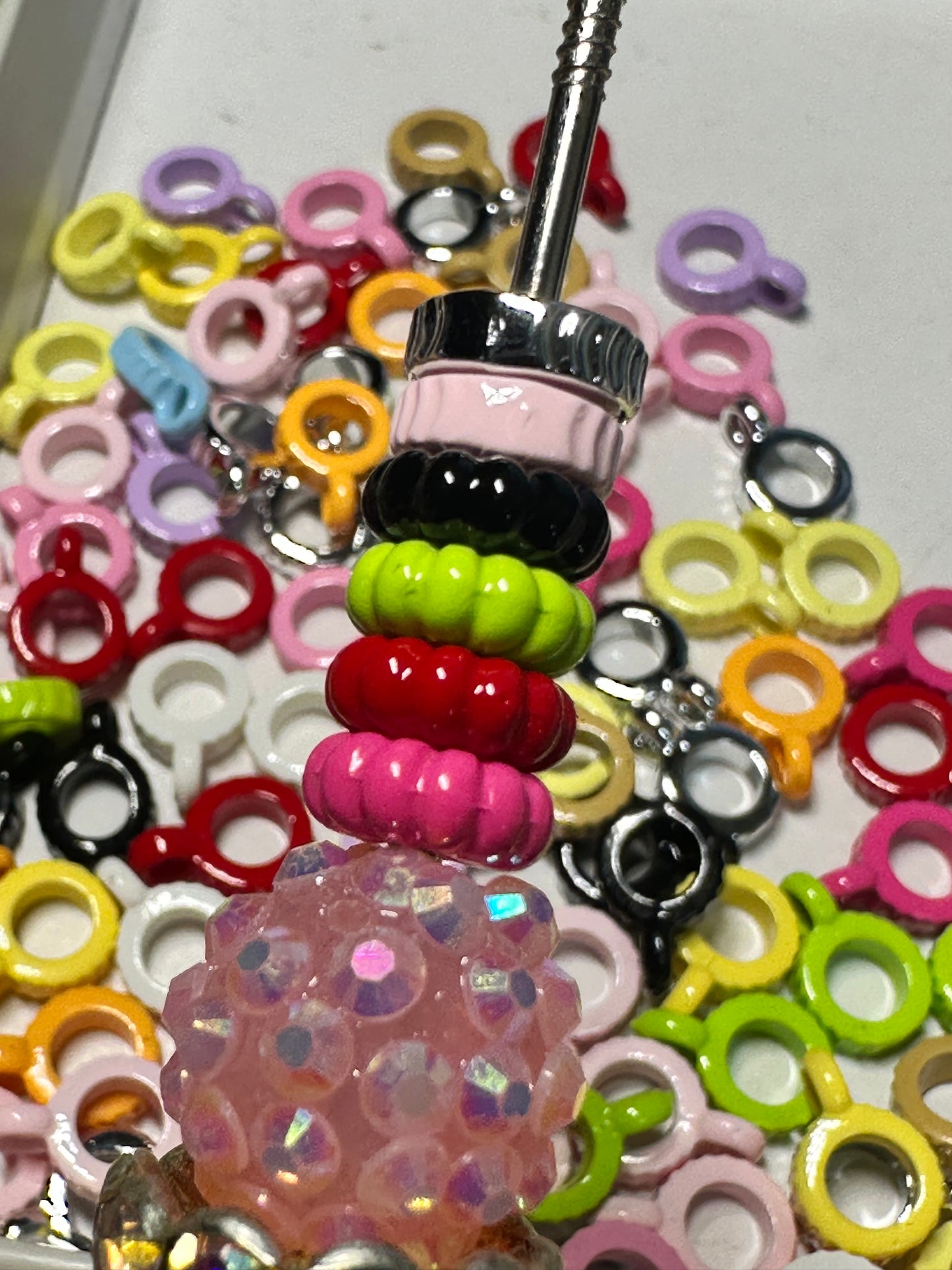 Thin Spacer Bail Beads/ jewelry Bead/ beadable pen beads/ keychain bead/bead/used for dangle charms