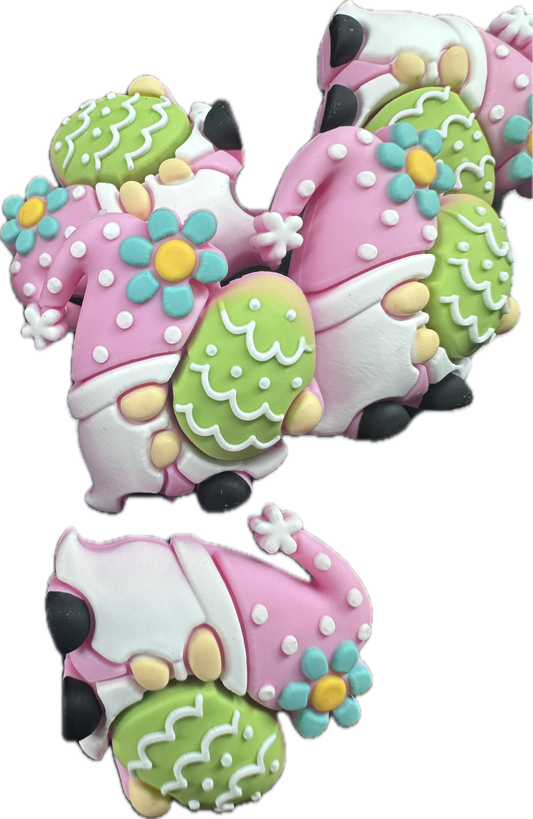 3D Easter gnome focal bead/ silicone bead/ pen beading/ DIY/ Easter egg/ bunny ears gnome