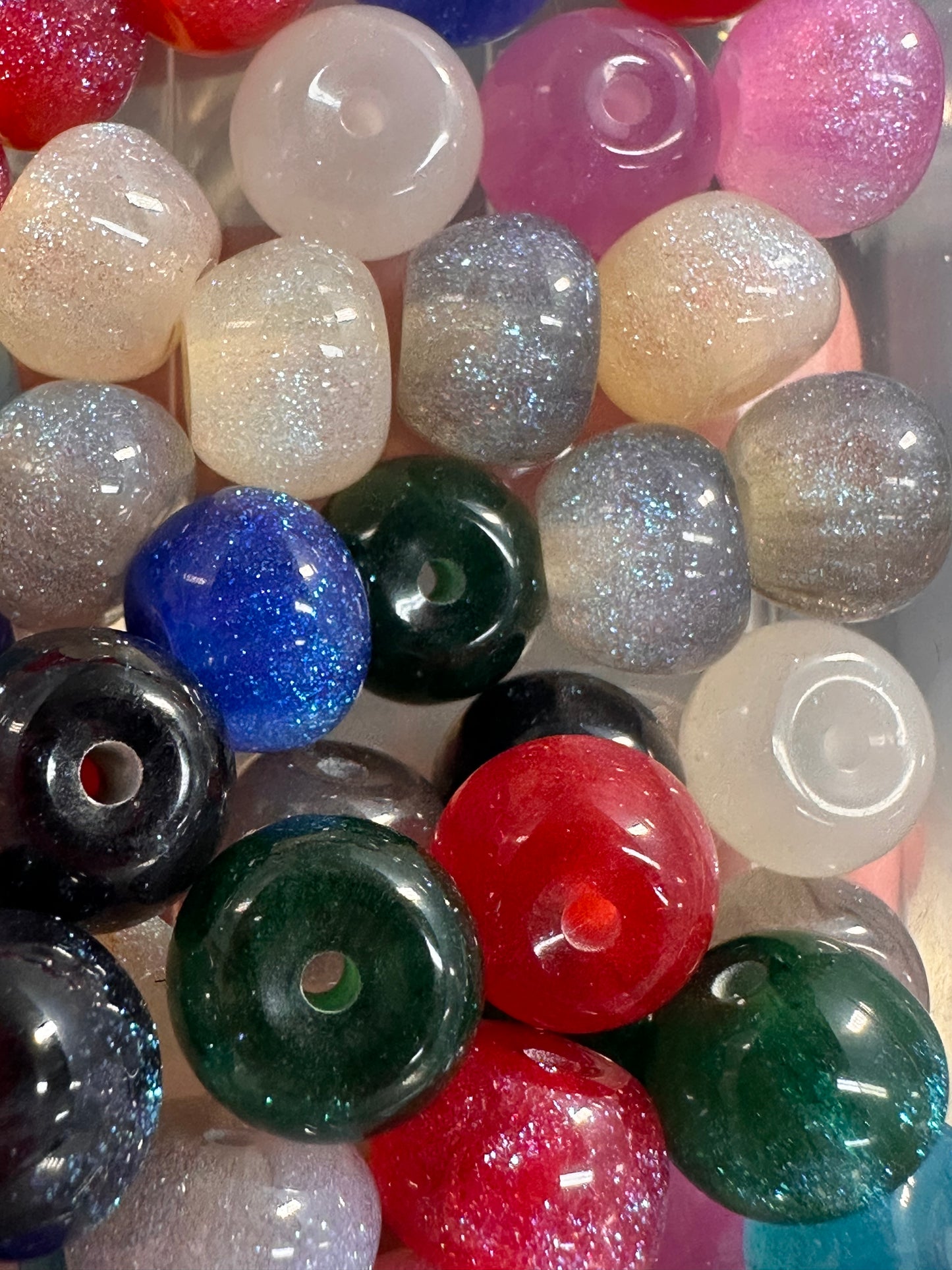 Beautiful glitter spacer apple shaped beads/10mm beads/ DIY Bead/ beadable pen/ keychain bead/ resin with glitter