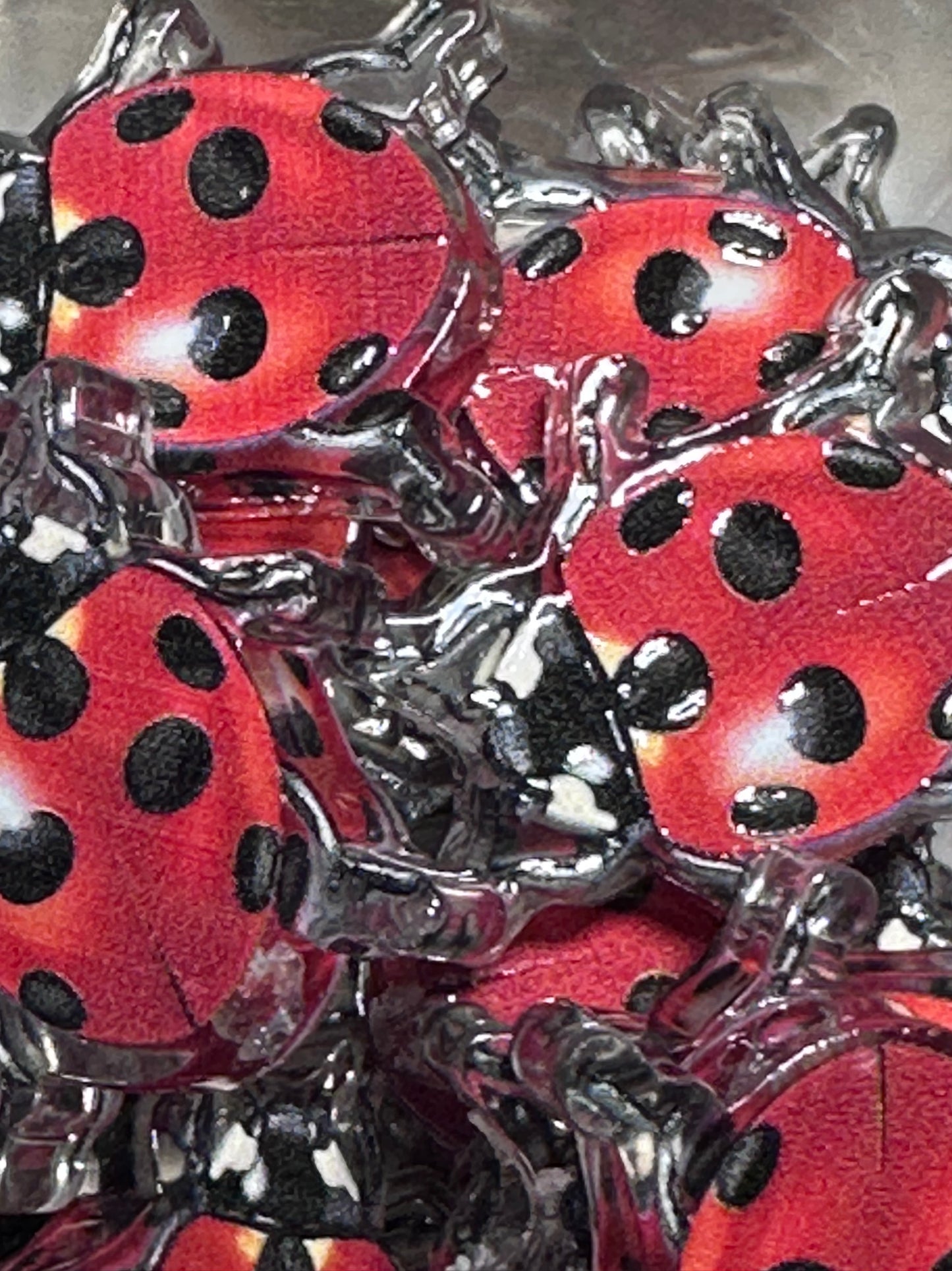 Ladybug acrylic focal bead- set of 2/ focal bead/ pen beading / keychain bead/ Summer/