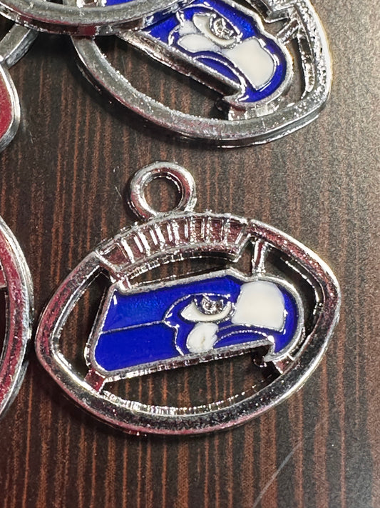 Enameled metal charms/ Seattle Seahawks/ sports team pendant/ DIY charm bracelet/ DIY necklace