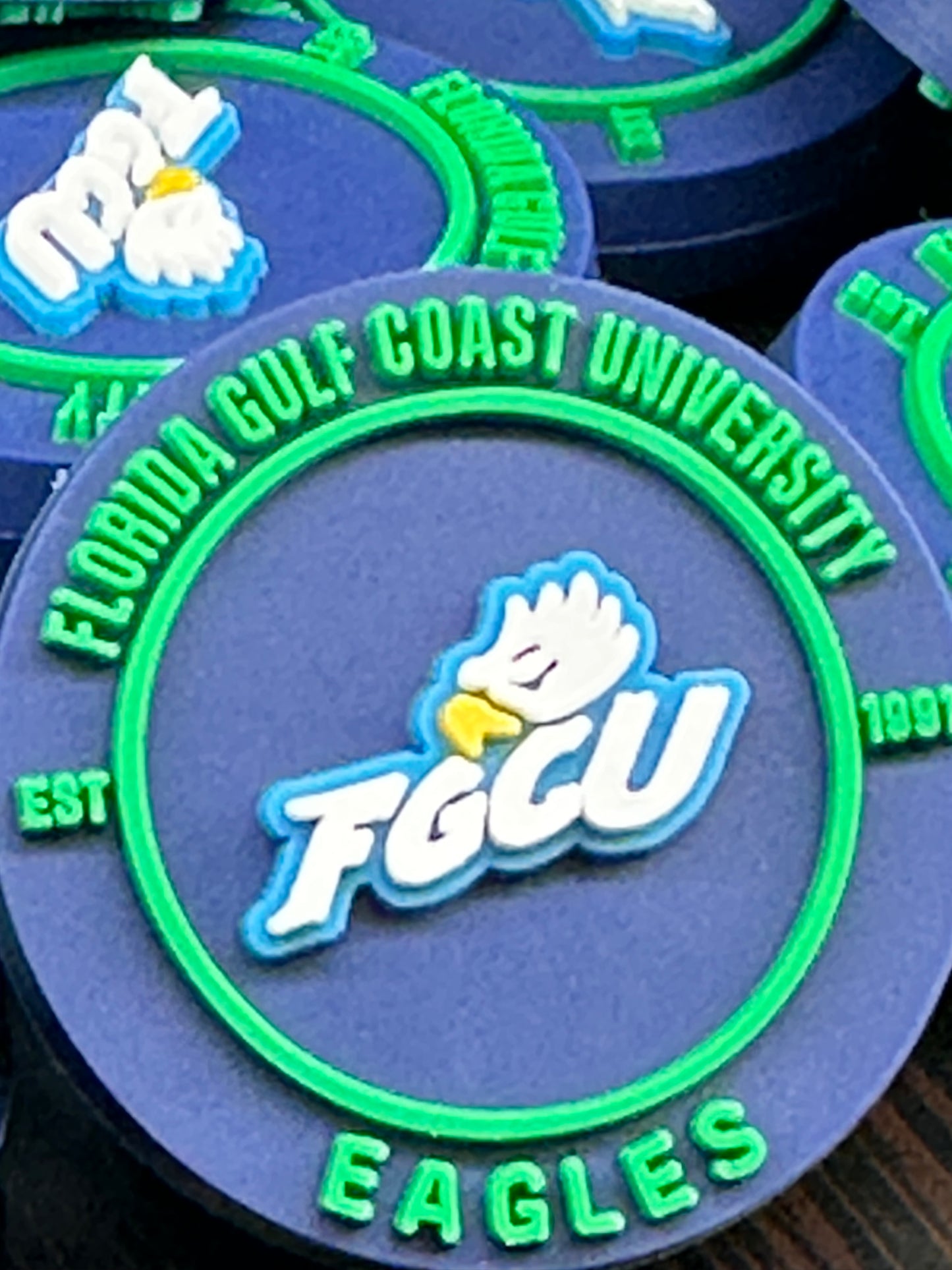 Florida Gulf Coast University focal bead / sports silicone bead / FGCU Eagles basketball