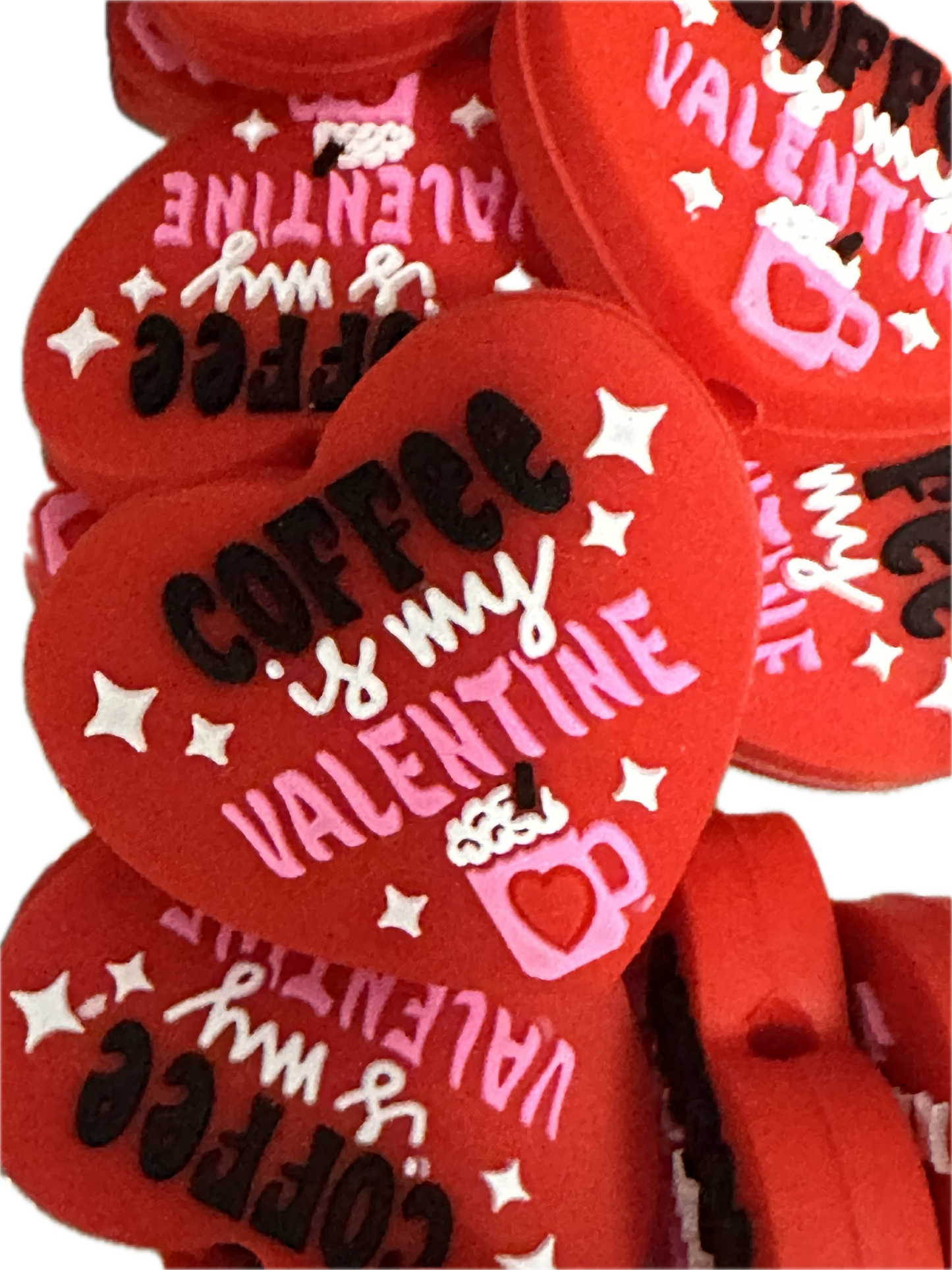 Valentines Day Focal Bead/ beadable pen/ Silicone  bead/ keychain bead/Coffee