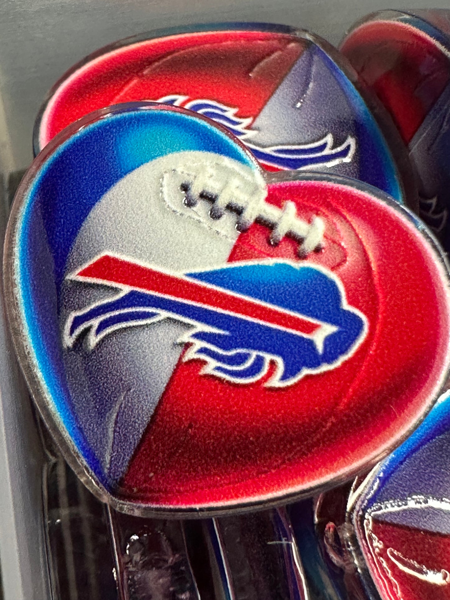 Buffalo heart acrylic focal bead- set of 2/ focal bead/ pen beading / keychain bead /football