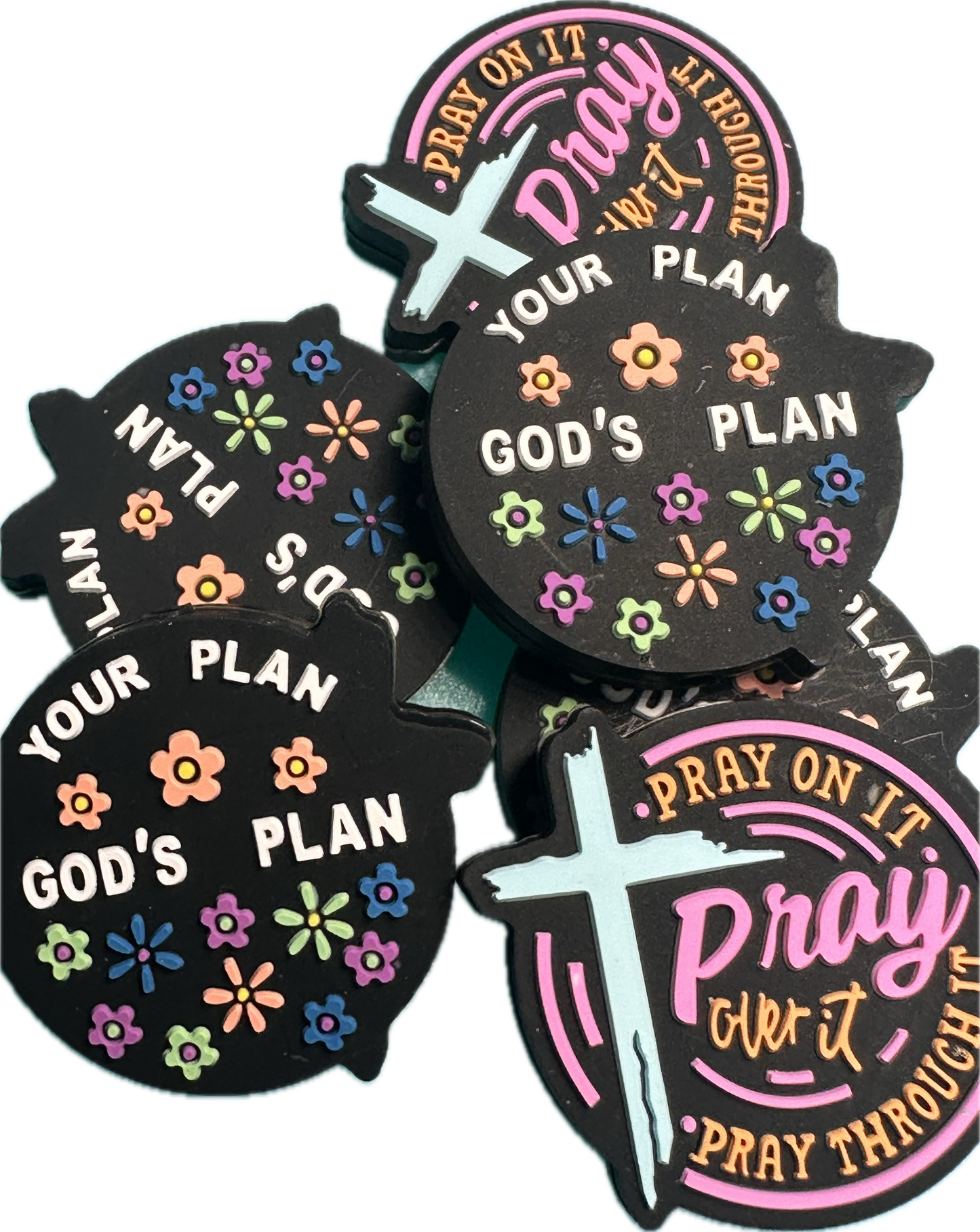 Prayer warrior beads  /Focal Bead/ beadable pen/ Silicone  bead/ keychain beads/ religious/ Faith/ GOD/ Double sided with different designs/ Pray