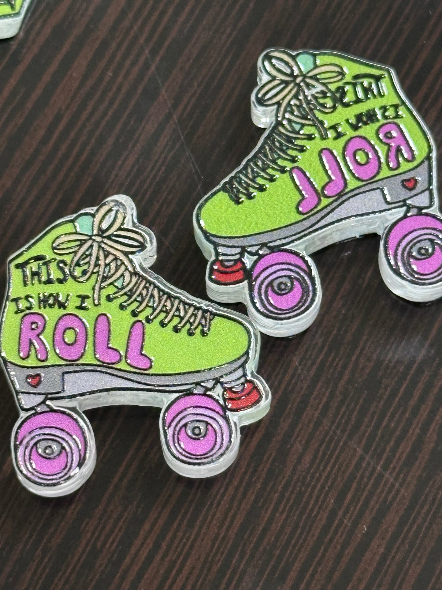 Roller skate acrylic focal bead- set of 2/ focal bead/ pen beading / keychain bead/how I roll