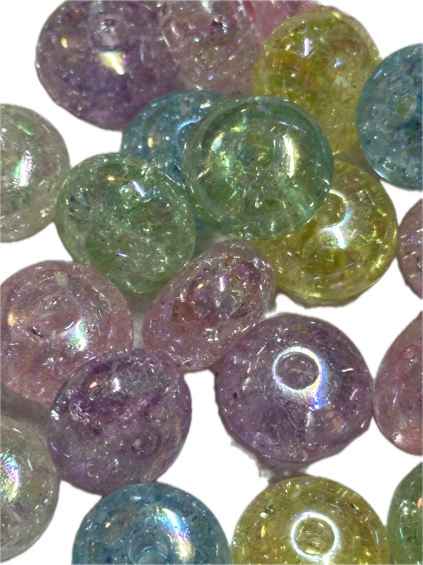 Acrylic spacer beads/ jewelry/ beadable pen beads/ keychain bead/ DIY/ approximately 12mm/ translucent crackle/mixed colors