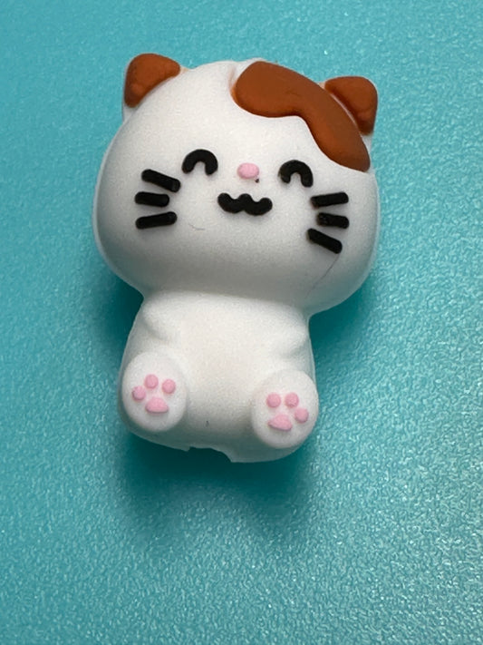 3D cute cat silicone focal bead/ kitten/ cat lover