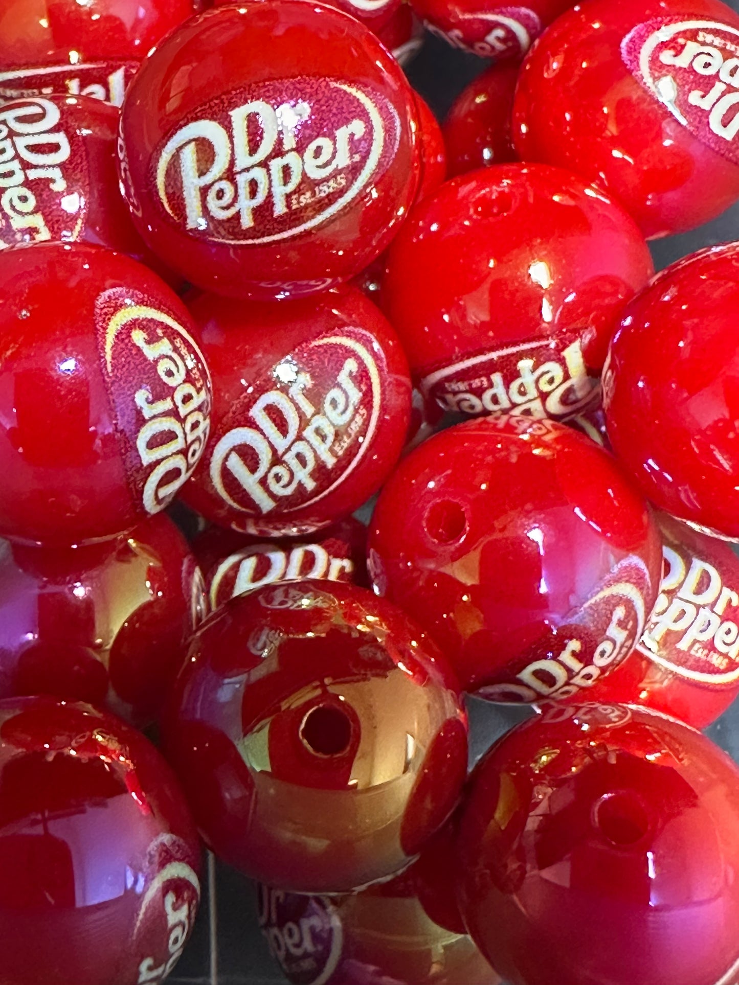 Soda/Ten (10) acrylic beads/ beadable pen/ round 16 mm bead/ keychain bead/ drink/ refreshing