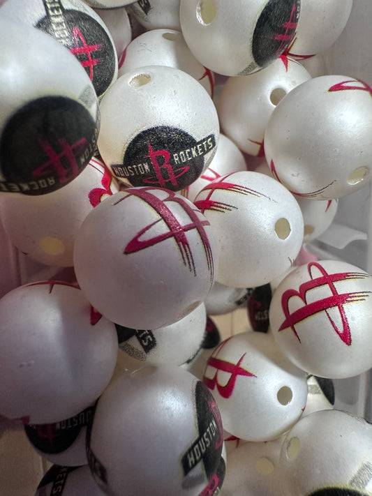 Houston Rockets 16mm Sports Print Beads • Set of 10 • Great for Pens, Keychains & Crafts- Florida State University