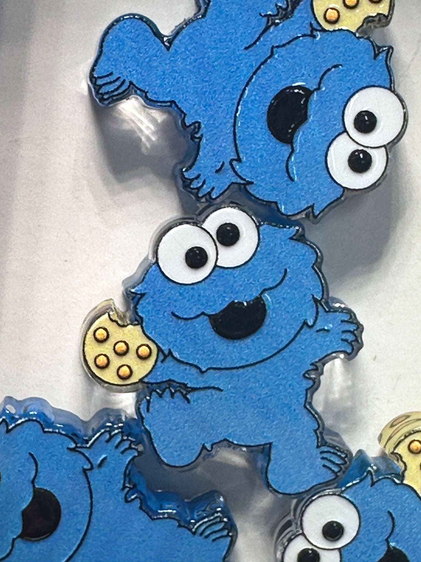 Blue cookie lover acrylic focal bead- set of 2/ focal bead/ pen beading / keychain bead