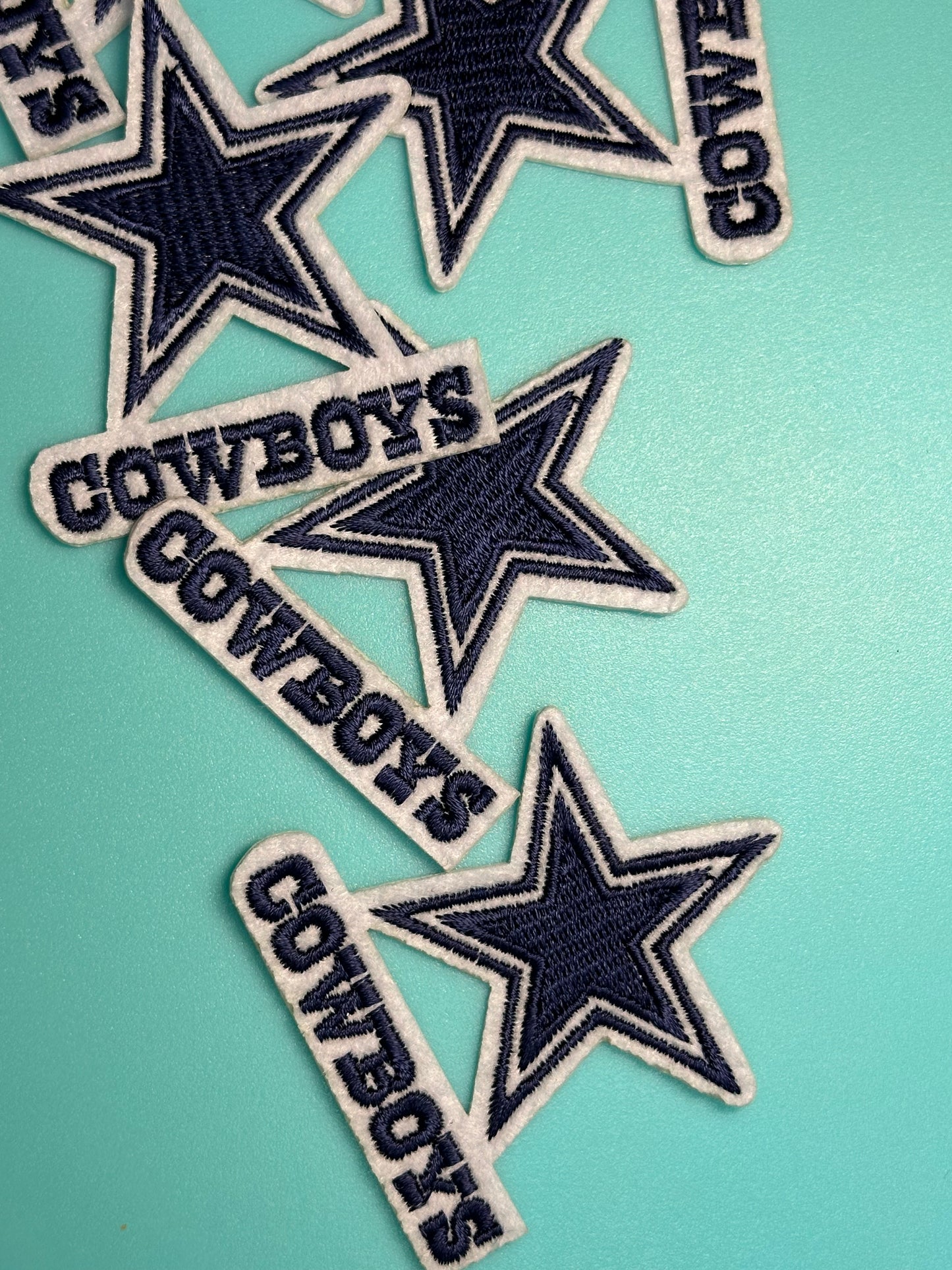 DALLAS COWBOYS IRON ON PATCH/ SIZE SMALL/ QUALITY MATERIAL/FABRIC PATCHES/FOOTBALL TEAM