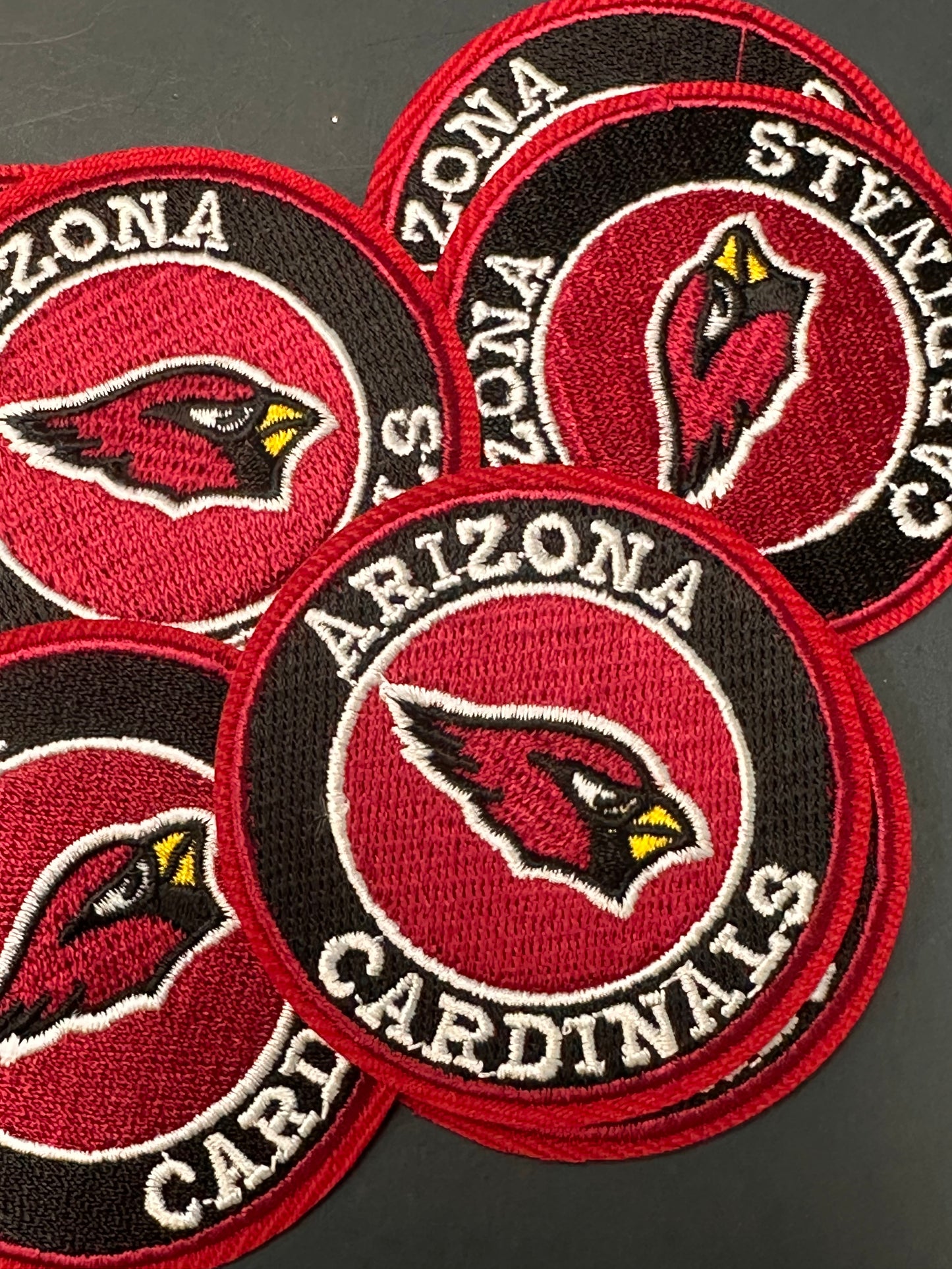 ARIZONA CARDINALS/IRON ON PATCH/ SIZE SMALL/ QUALITY MATERIAL/FABRIC PATCHES/FOOTBALL TEAM