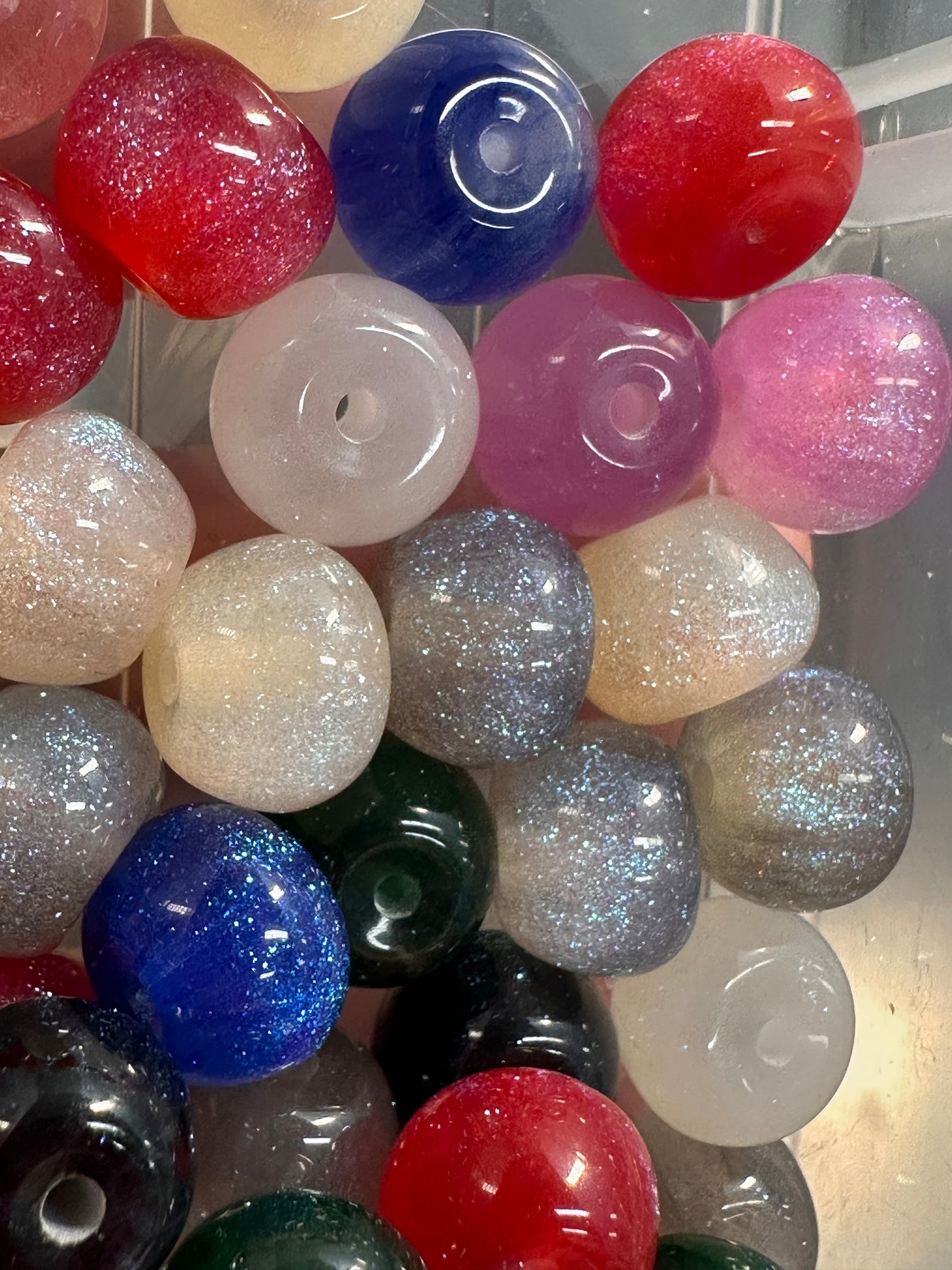 Beautiful glitter spacer apple shaped beads/10mm beads/ DIY Bead/ beadable pen/ keychain bead/ resin with glitter