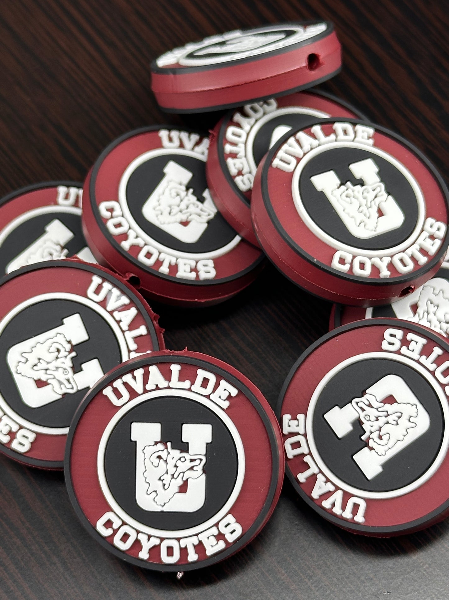 UVALDE Coyotes focal bead / sports silicone bead /football