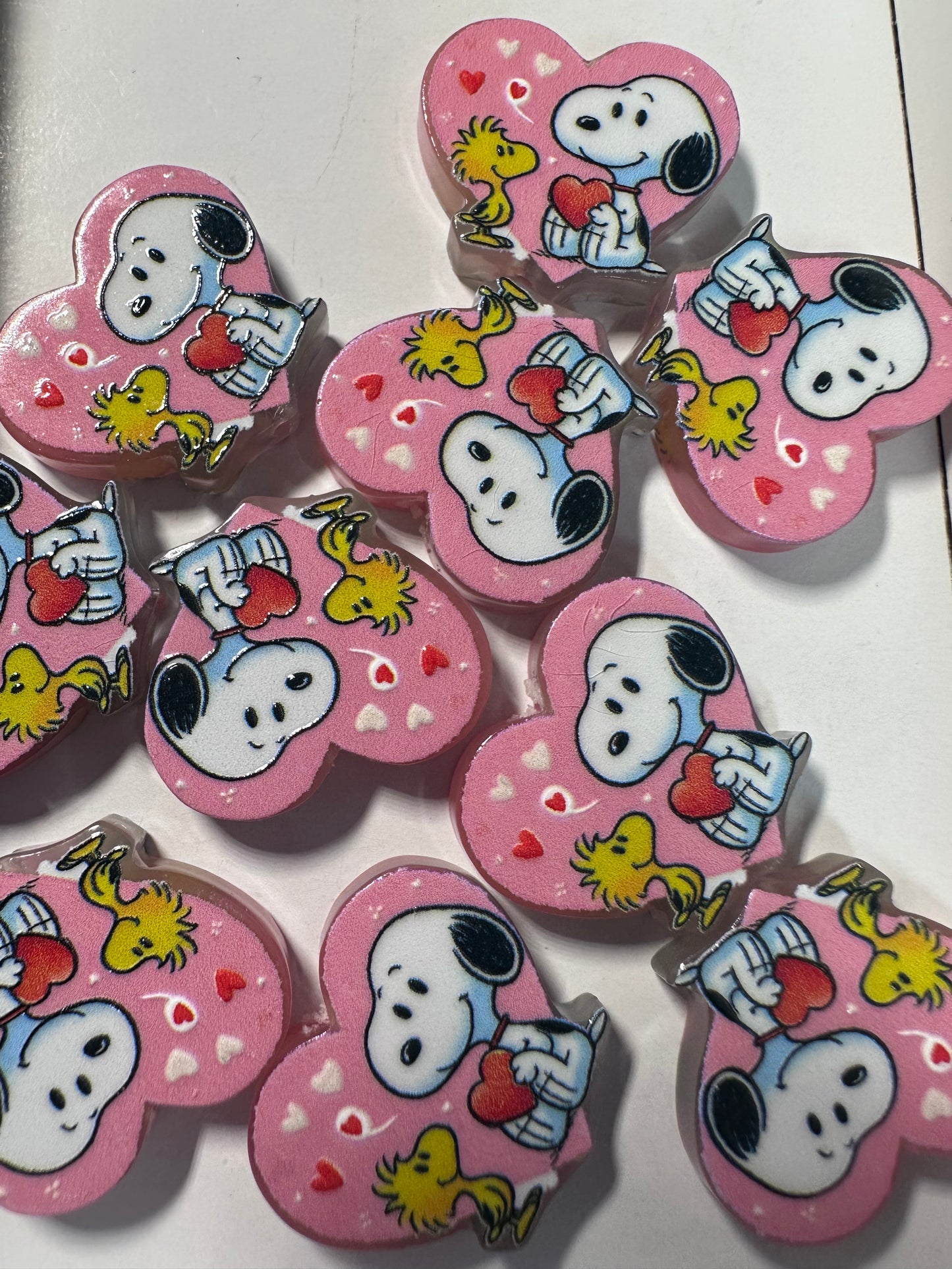 Yellow bird with white dog acrylic focal bead- set of 2/ focal bead/ pen beading / keychain bead