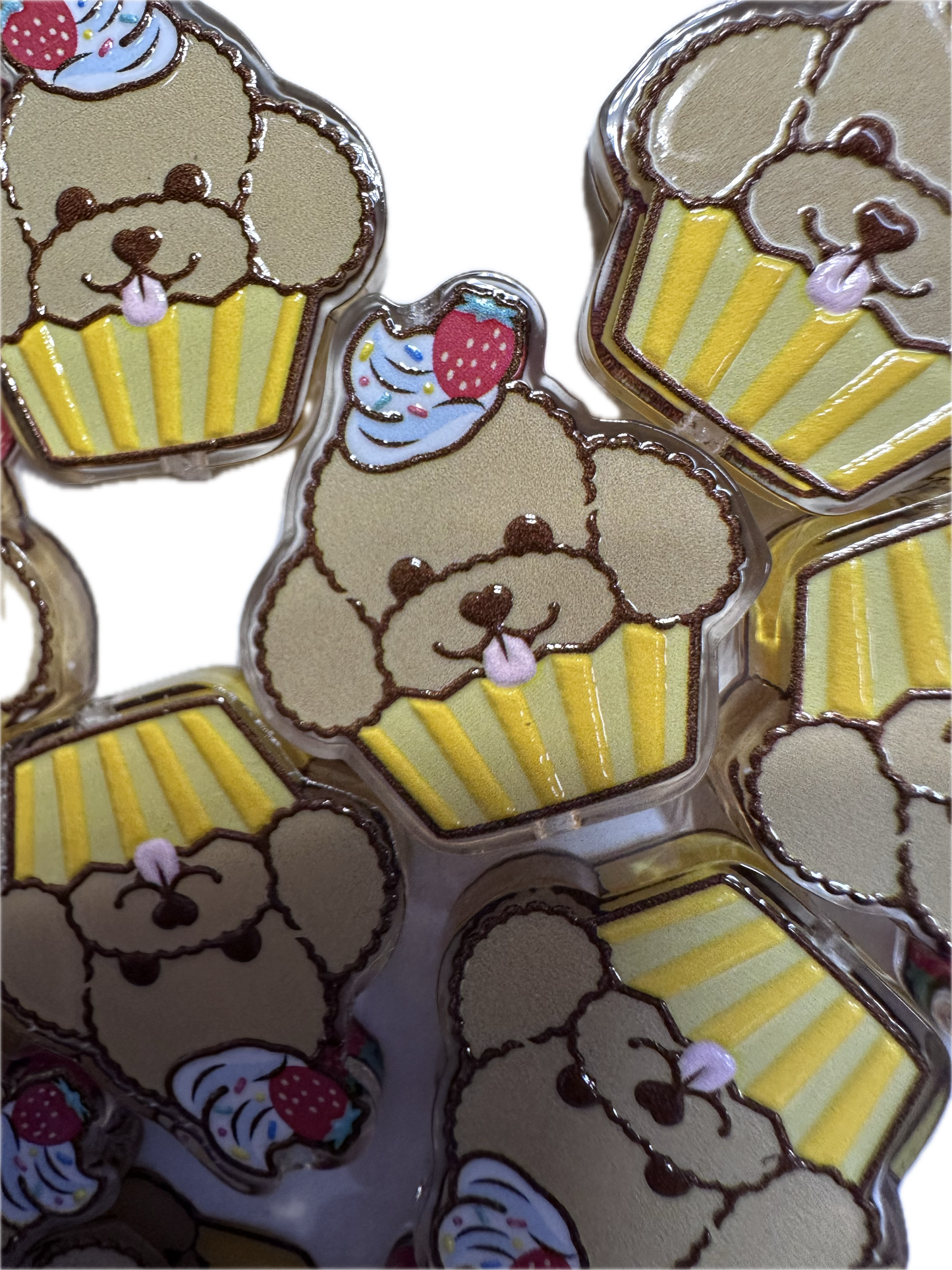 Puppy acrylic focal bead- set of 2/ focal bead/ pen beading / keychain bead/ cupcake/pupcake