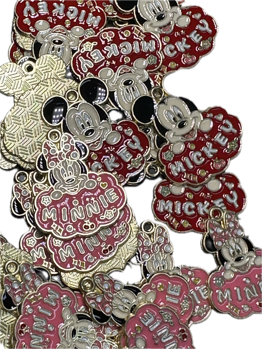 Enameled metal charms/ DIY charm bracelet/ DIY necklace #5- Set of 2 (one of each)