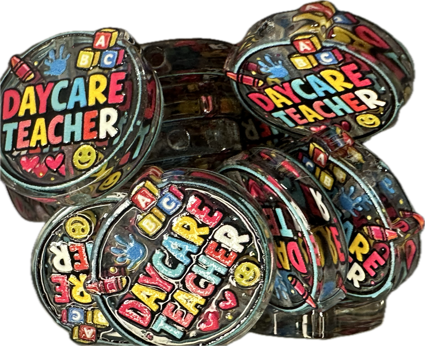 Daycare Teacher acrylic focal bead- set of 2/ focal bead/ pen beading / keychain bead/