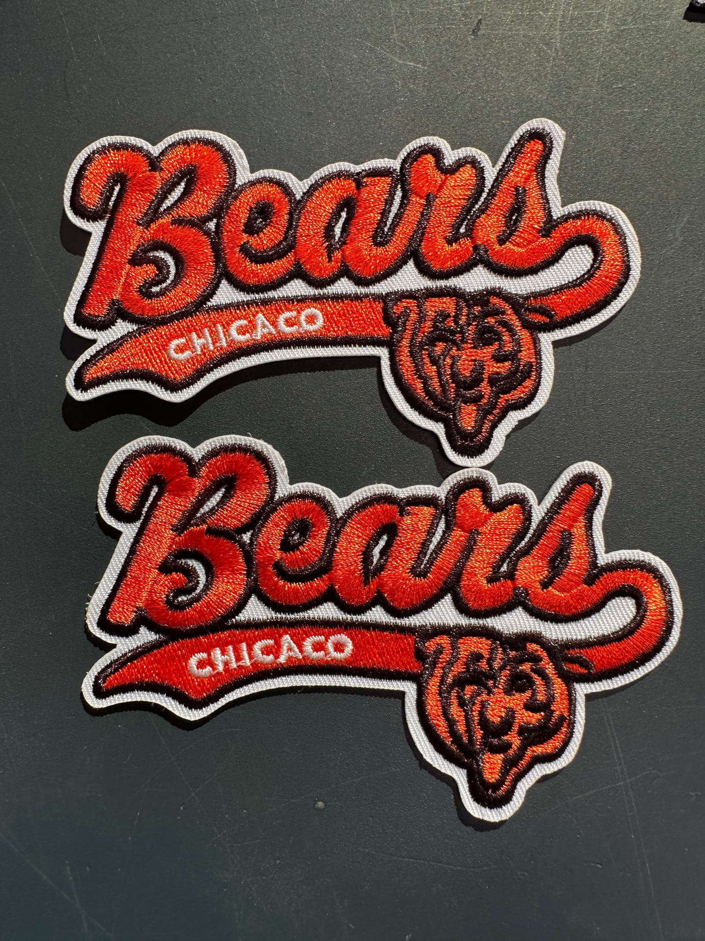 CHICAGO BEARS EMBROIDERED IRON ON PATCH/ SIZE APPROX 4" x 2.5"/ QUALITY MATERIAL/FABRIC PATCHES/FOOTBALL TEAM